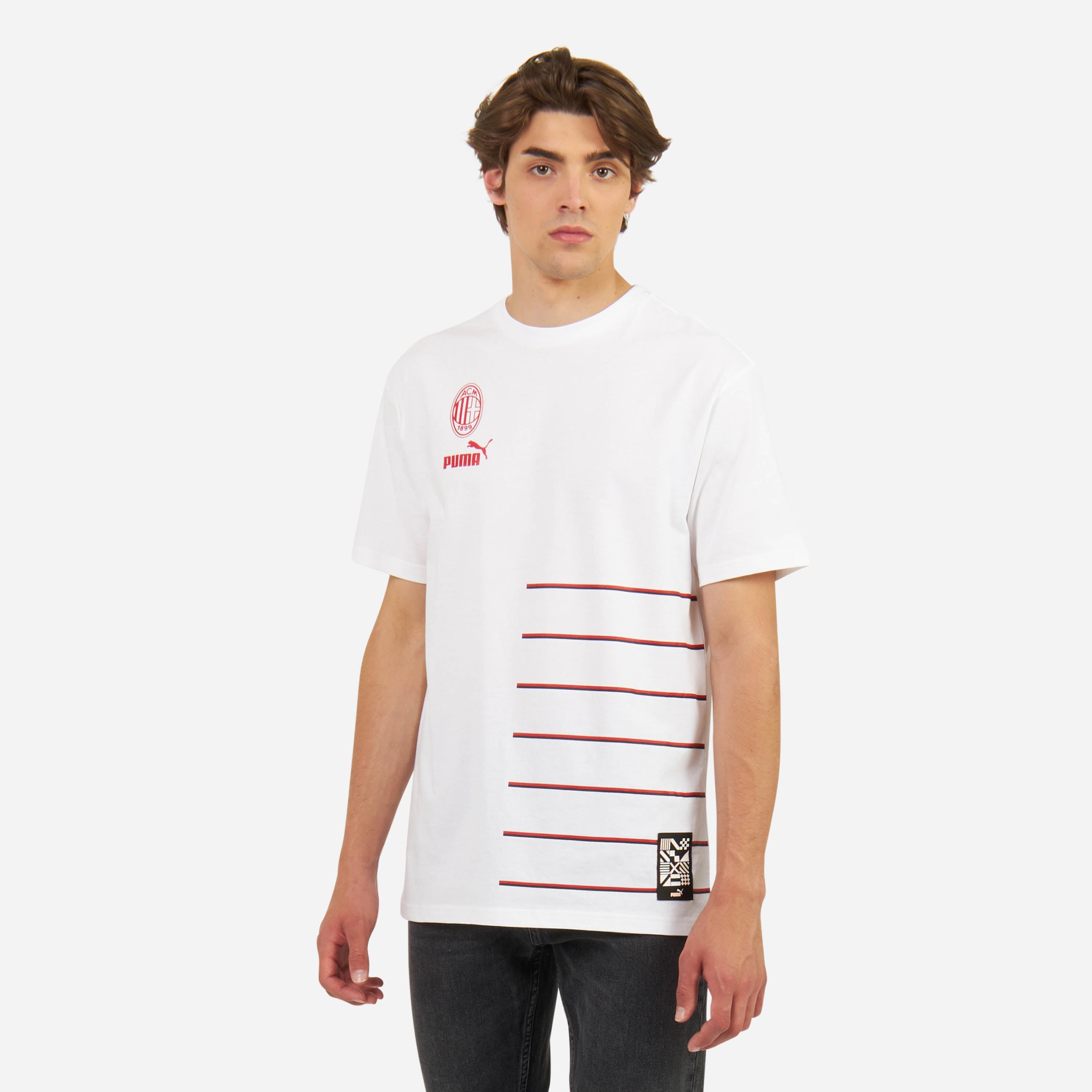 AC Milan T-Shirt Uomo M Stampe e Patch Cotone