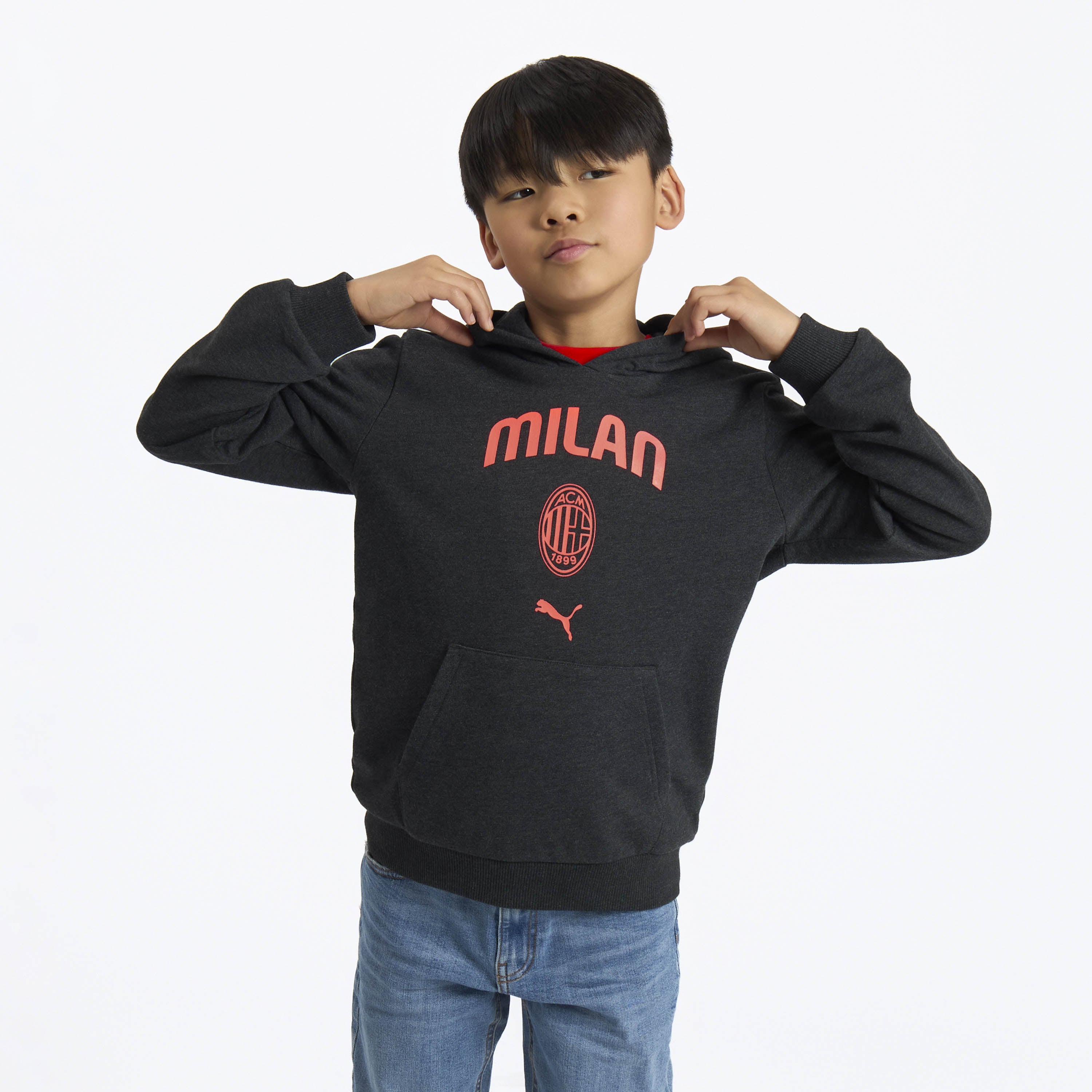 AC Milan Culture felpa cappuccio grigia bambino