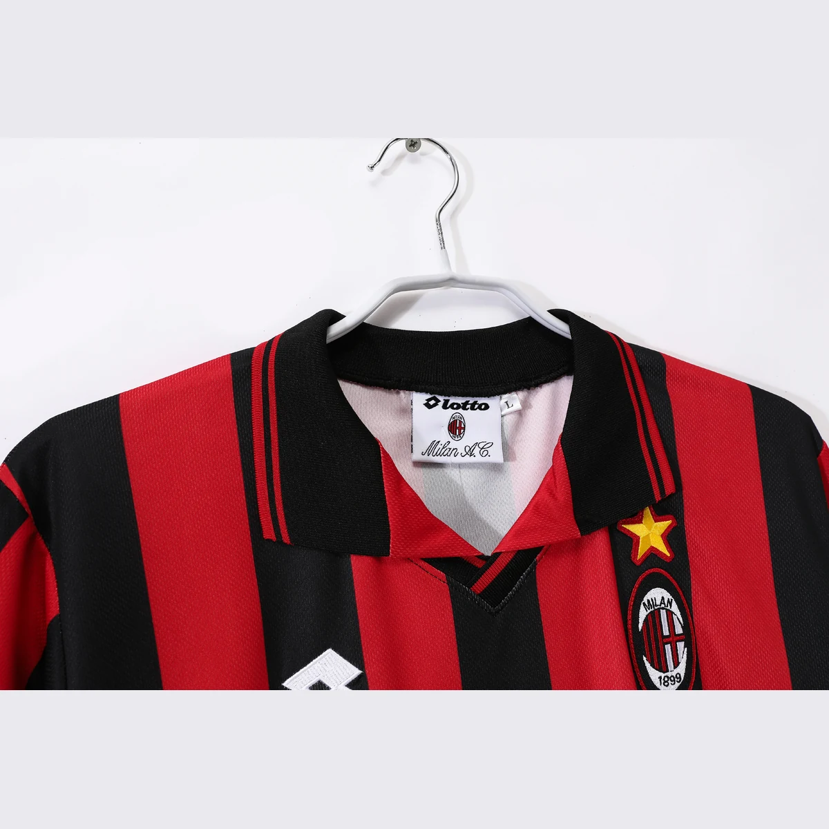 Milan Home 1996/97 Opel maglia calcio rossonera