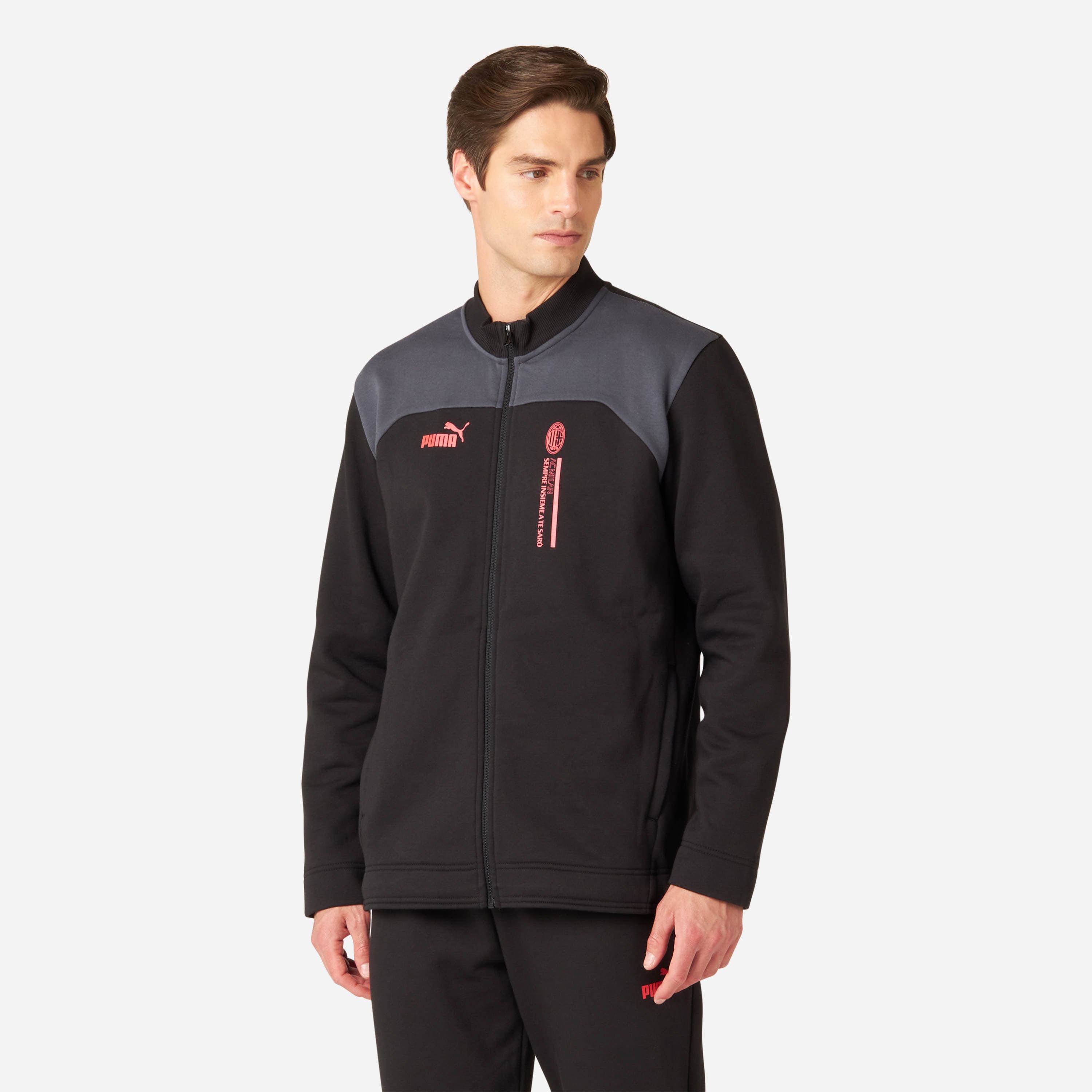 AC Milan Football Culture Felpa con Zip Uomo Tasche