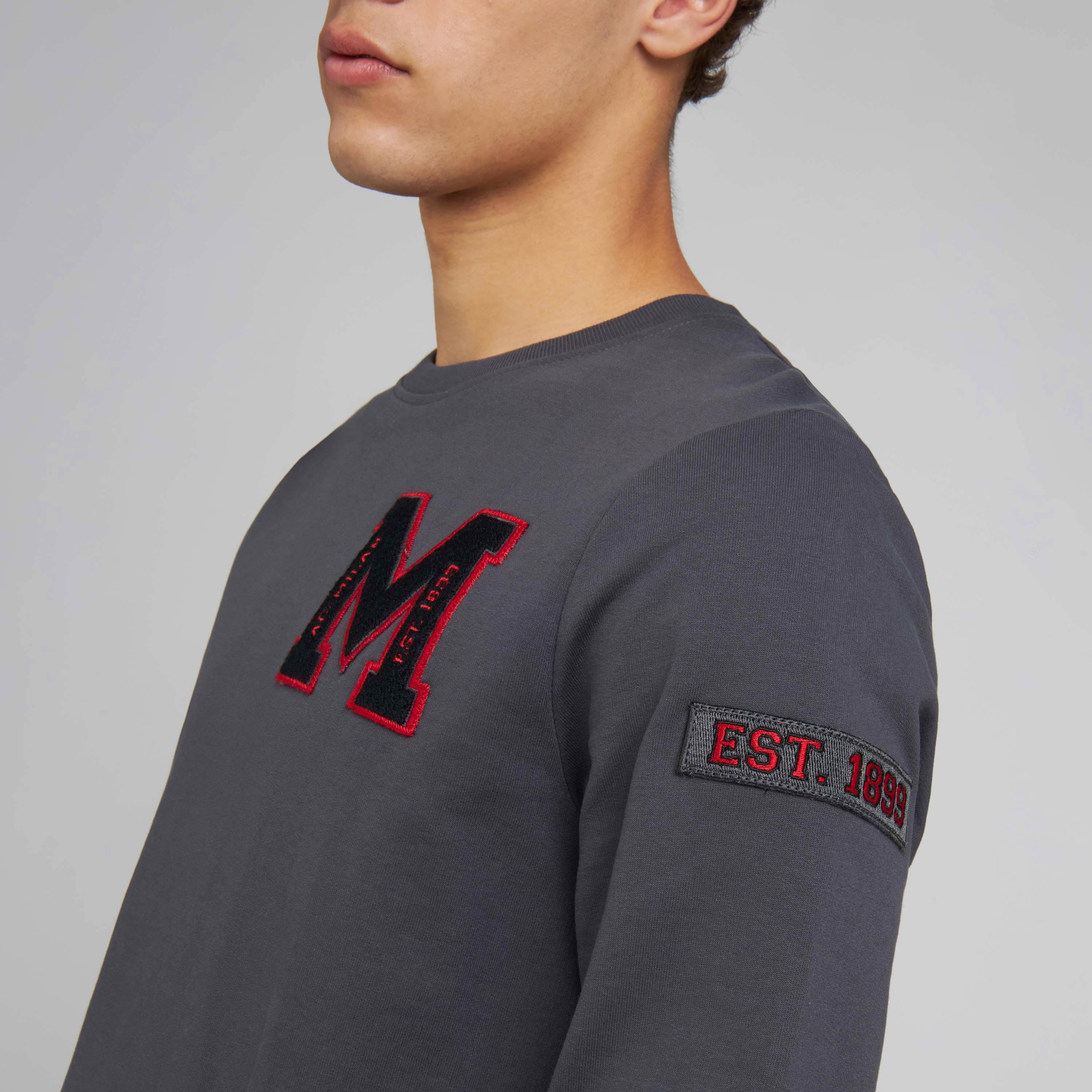 AC Milan College Collection Crewneck felpa grigia uomo