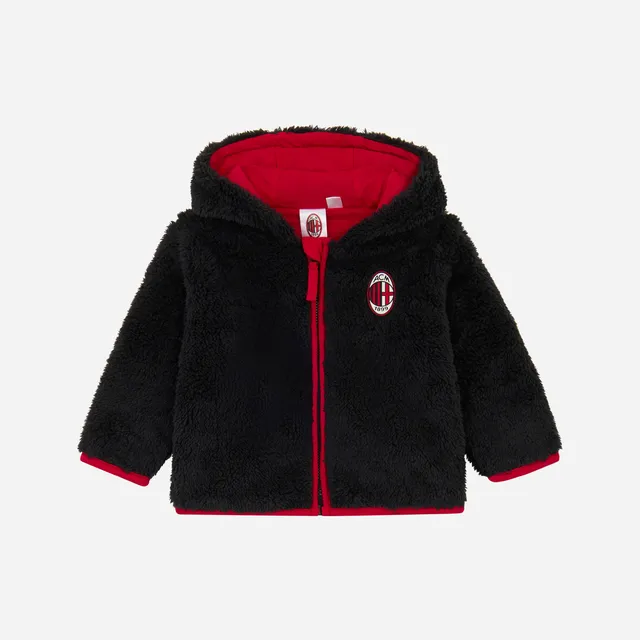 AC Milan Newborn giacca teddy neonato nera cappuccio orsetto