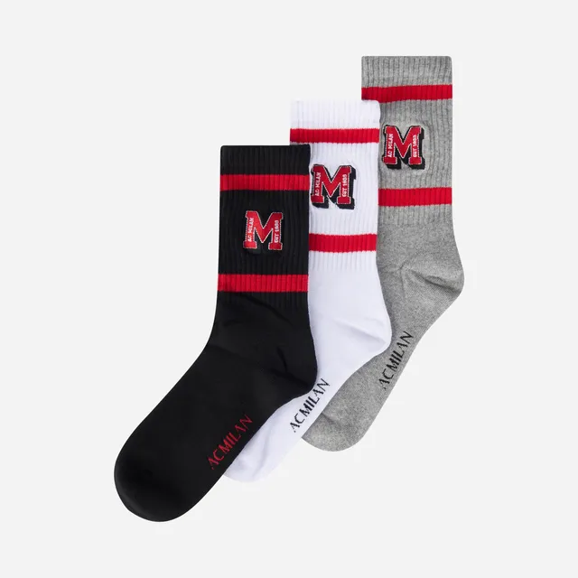 AC Milan College calzini box 3 paia neri cotone