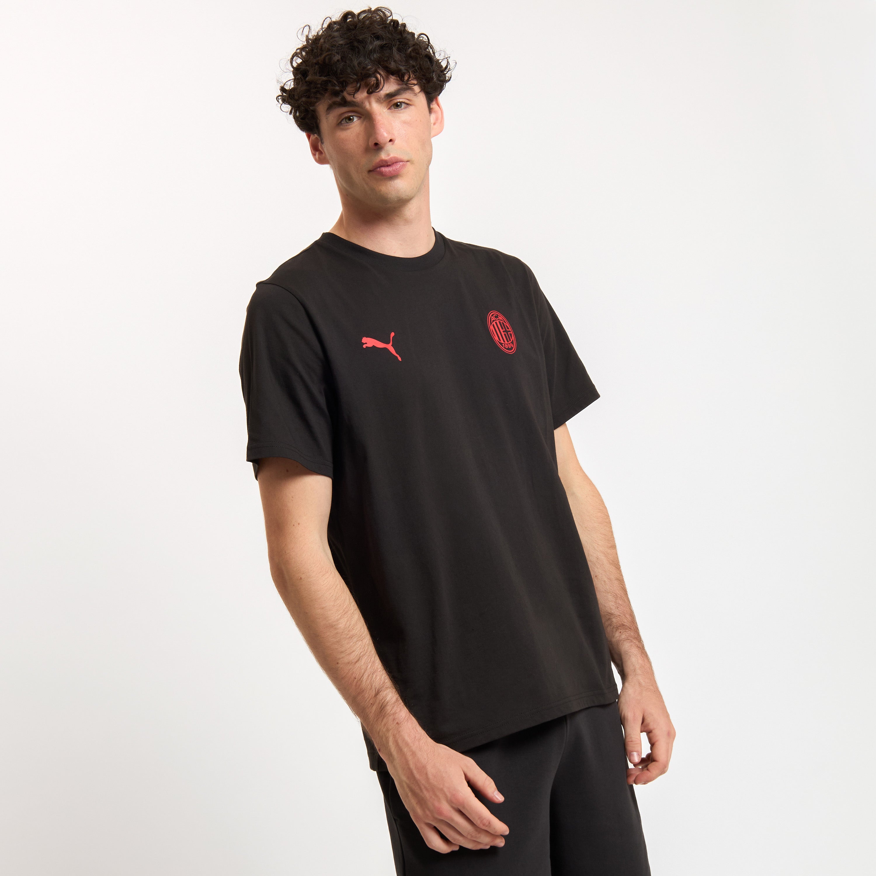AC Milan Essential T-Shirt Nera Uomo in Cotone