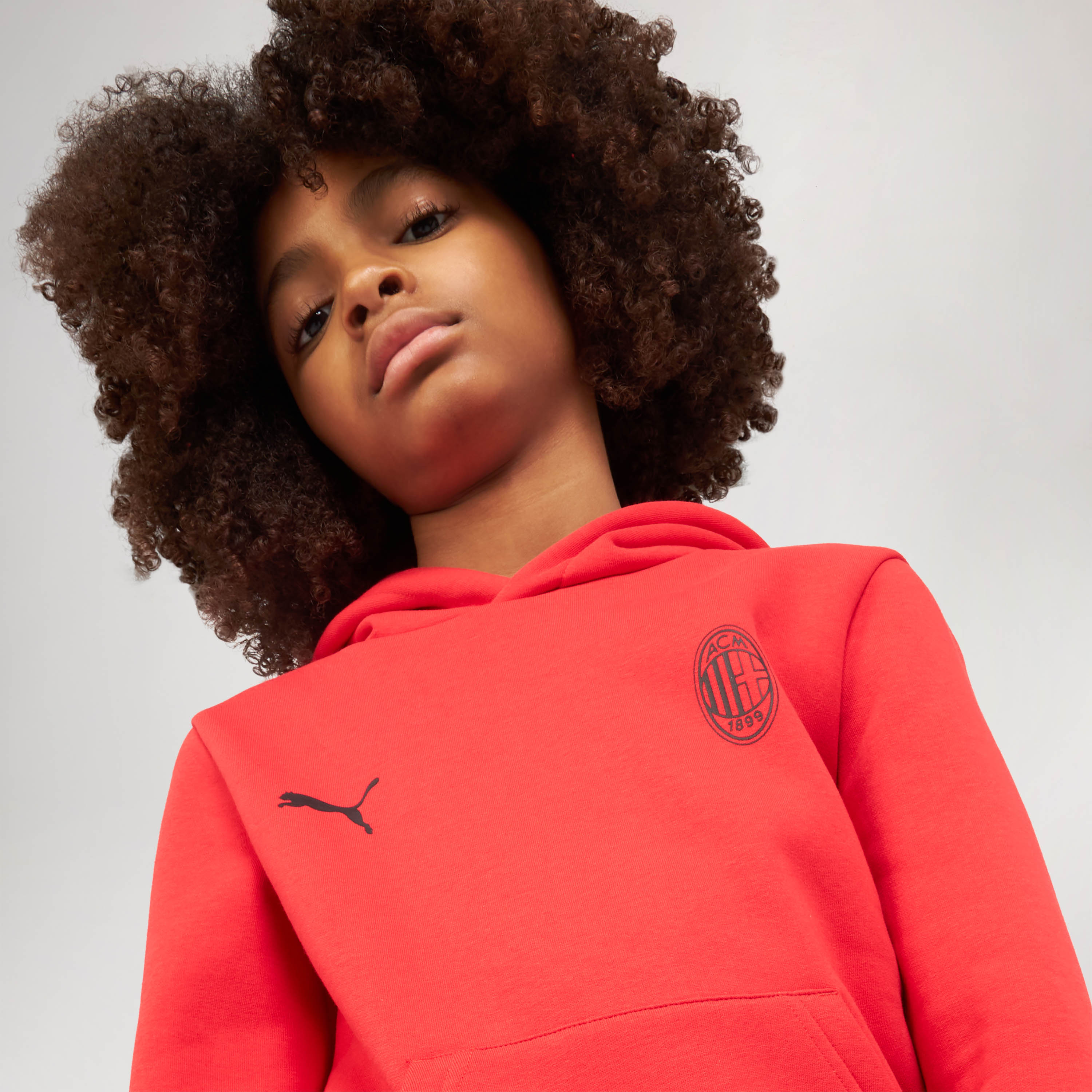 AC Milan Essential Felpa Cappuccio Bimbo Rossa 6-16 Anni