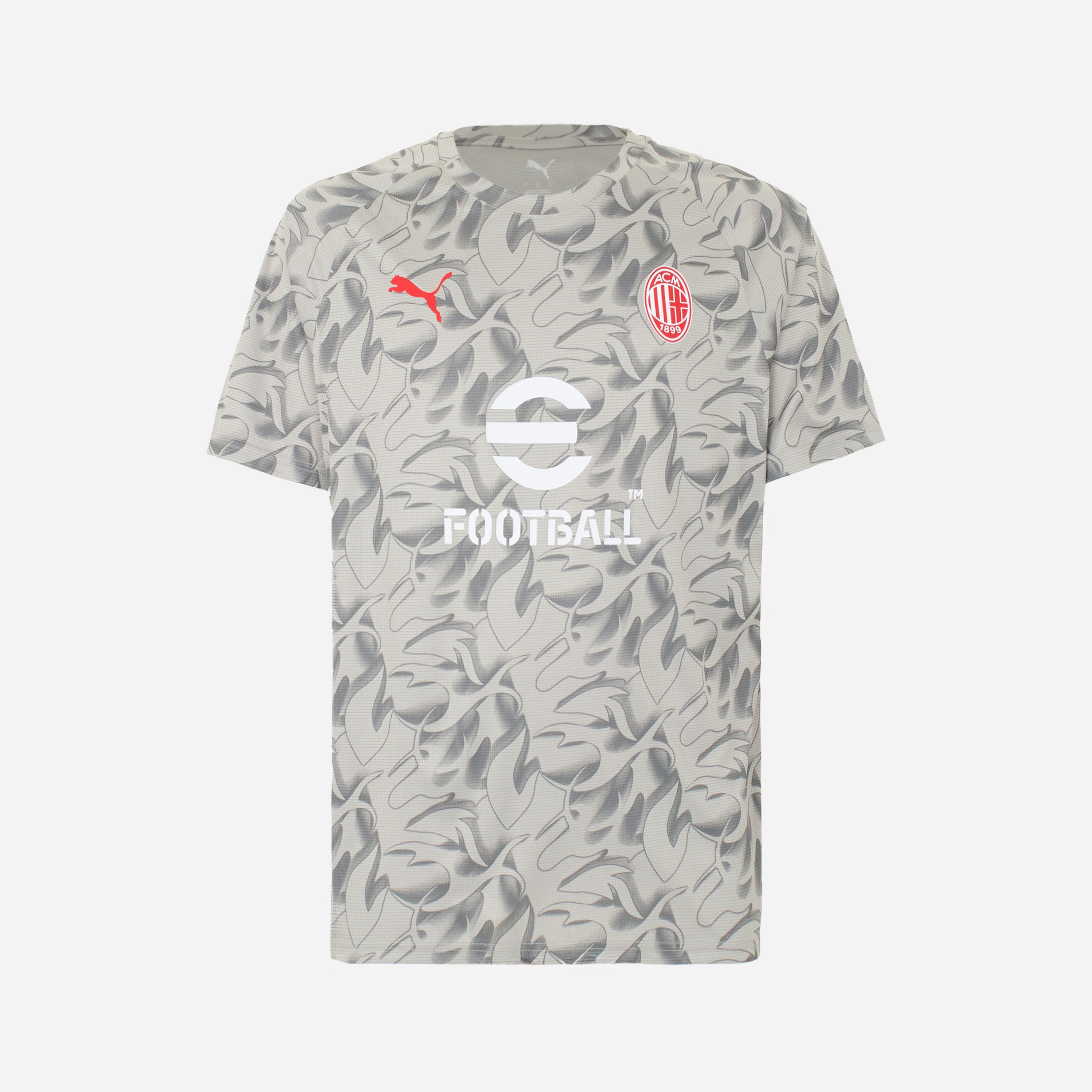 Milan Prematch 2025/26 maglia grigia uomo poliestere riciclato