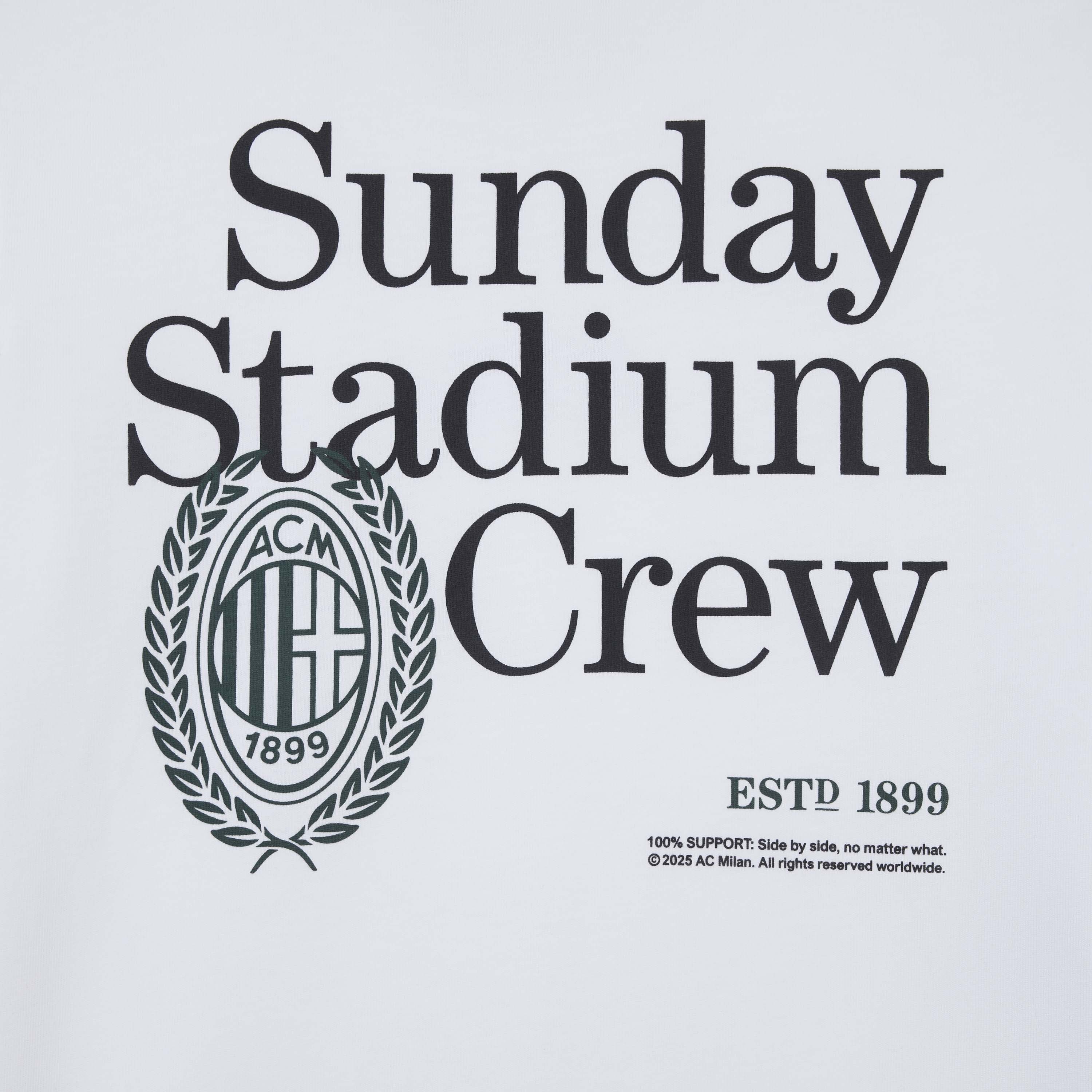 AC Milan Sunday Stadium t-shirt bimbo bianca cotone bio