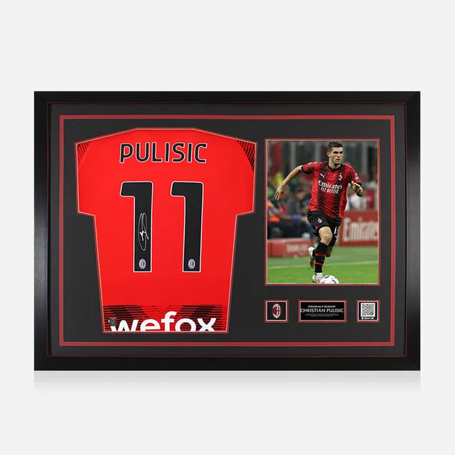 AC Milan Pulisic maglia home 2023/24 firmata incorniciata
