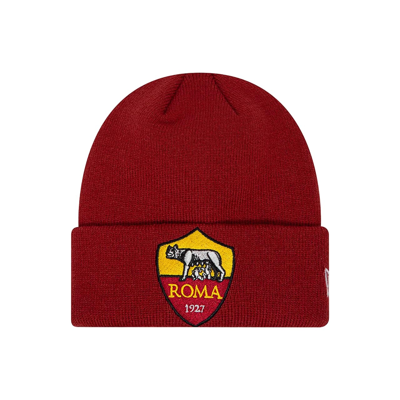 Roma Fanshop Crest Red cuff beanie cappello rosso