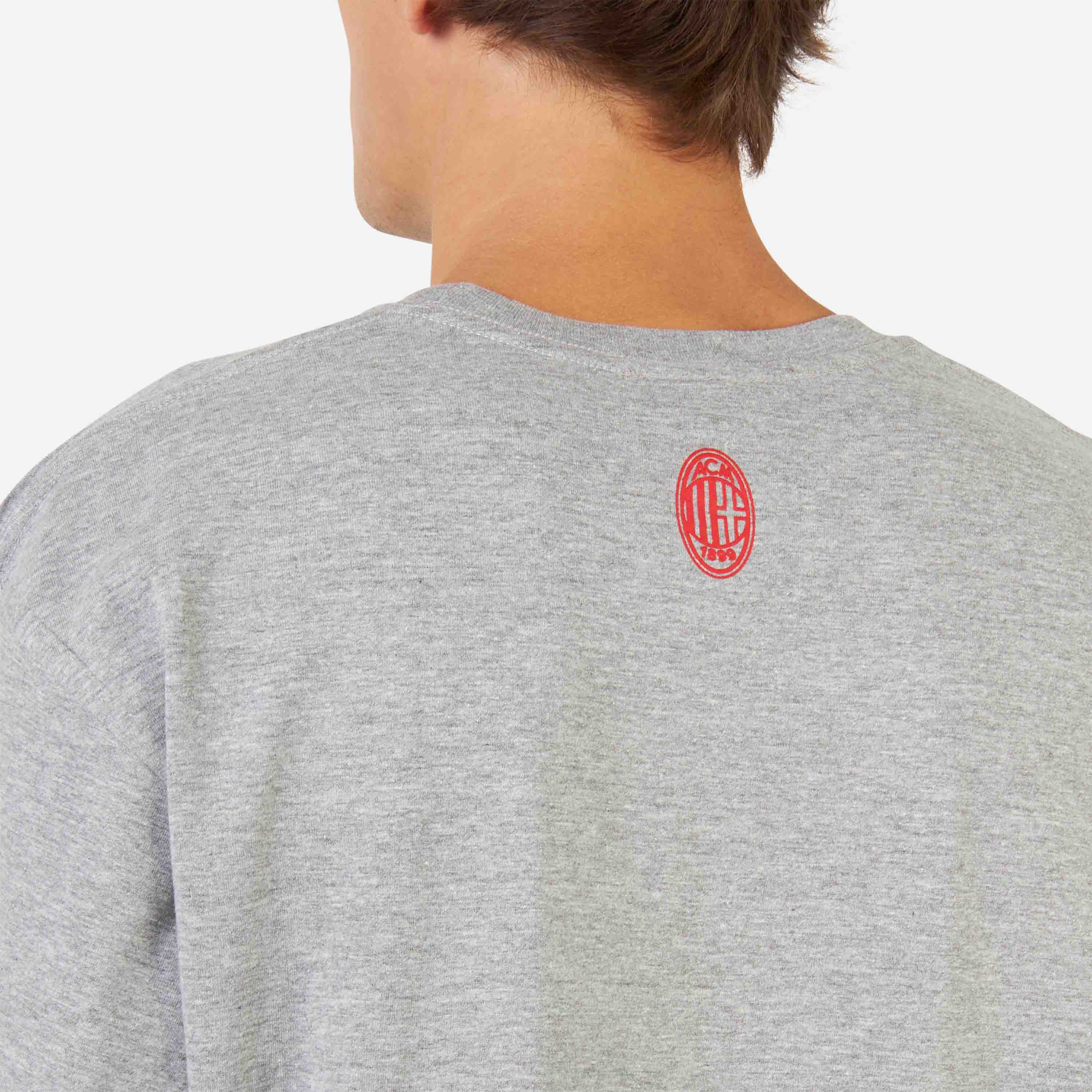 AC Milan College t-shirt grigia uomo taglia L cotone 1899