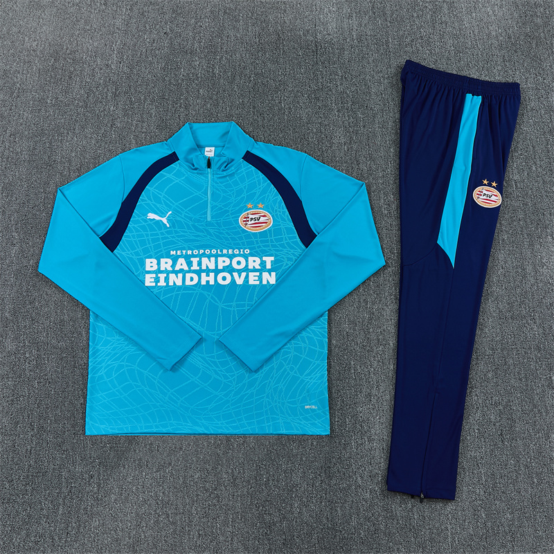 PSV Eindhoven Training 2026/27 tuta azzurra mezza zip