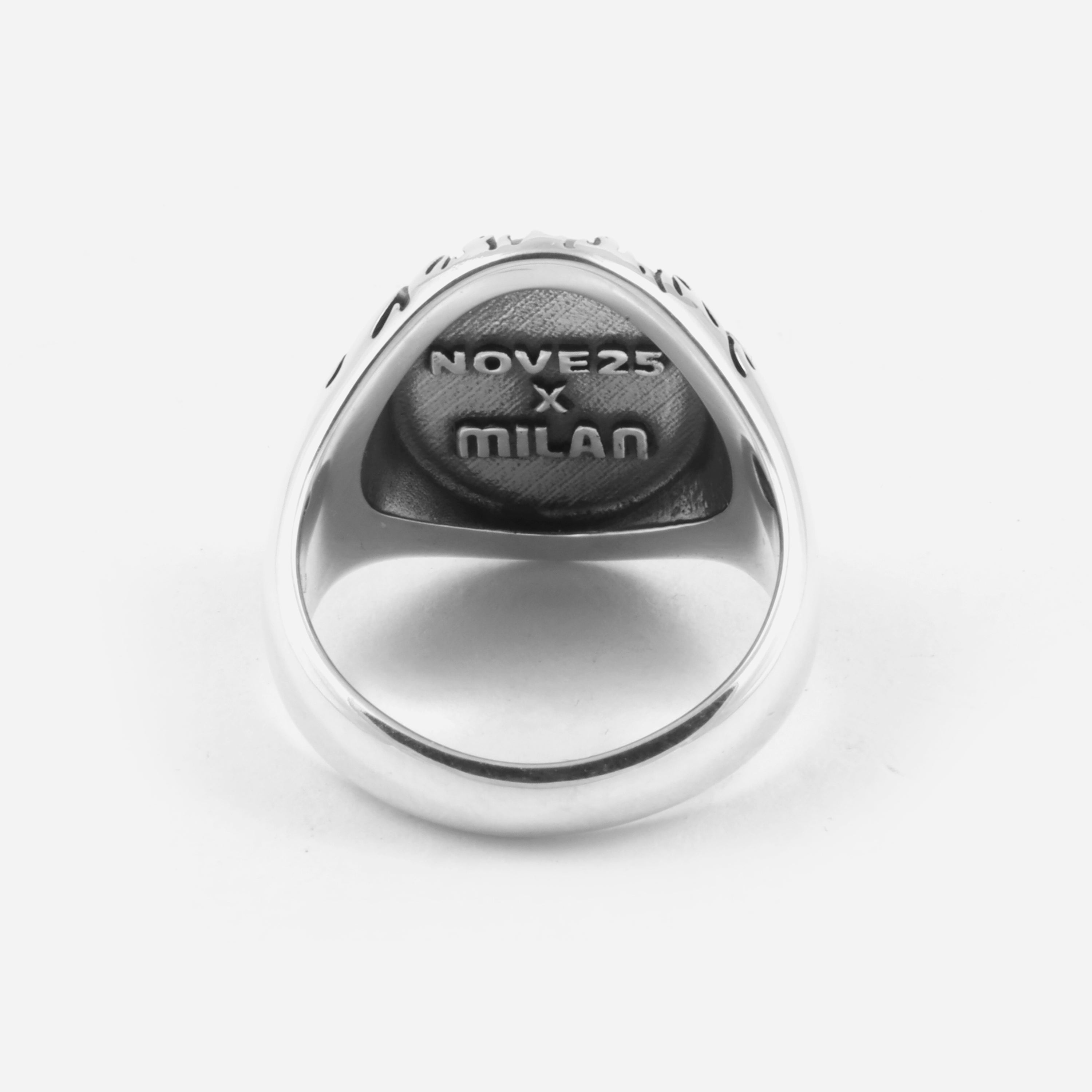 AC Milan Nove25 Silver Devil anello chevalier 18