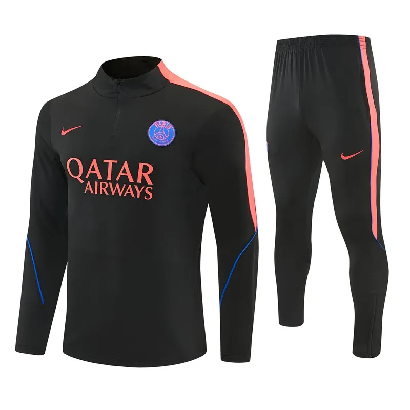 PSG 2026/27 Tuta Nera Half Zip Banda Arancione