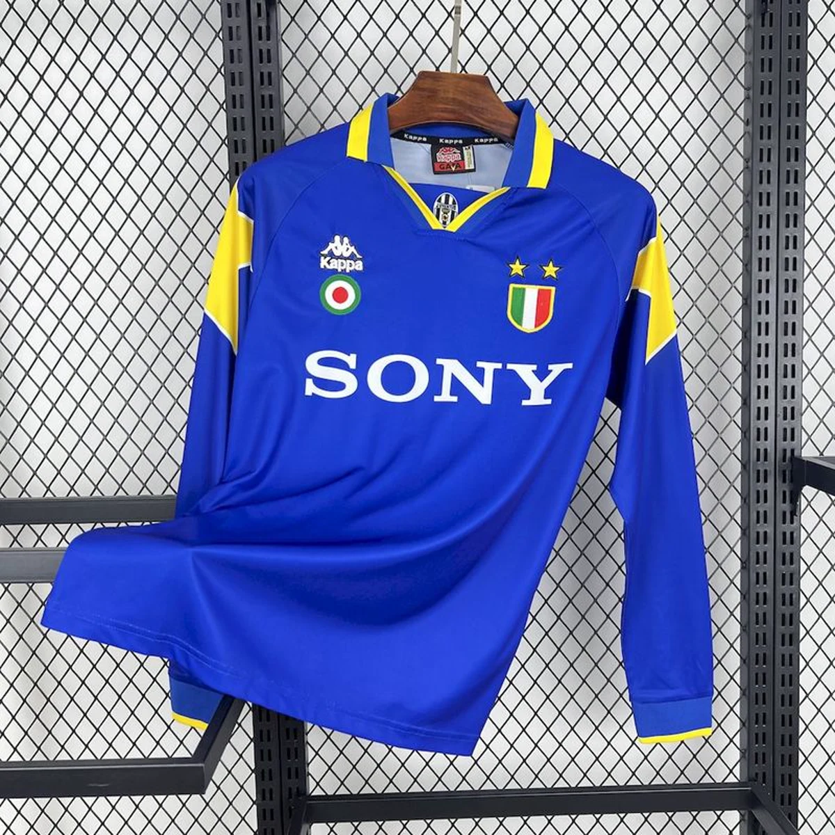 Juventus Blu 1995/96 maglia manica lunga retro Champions