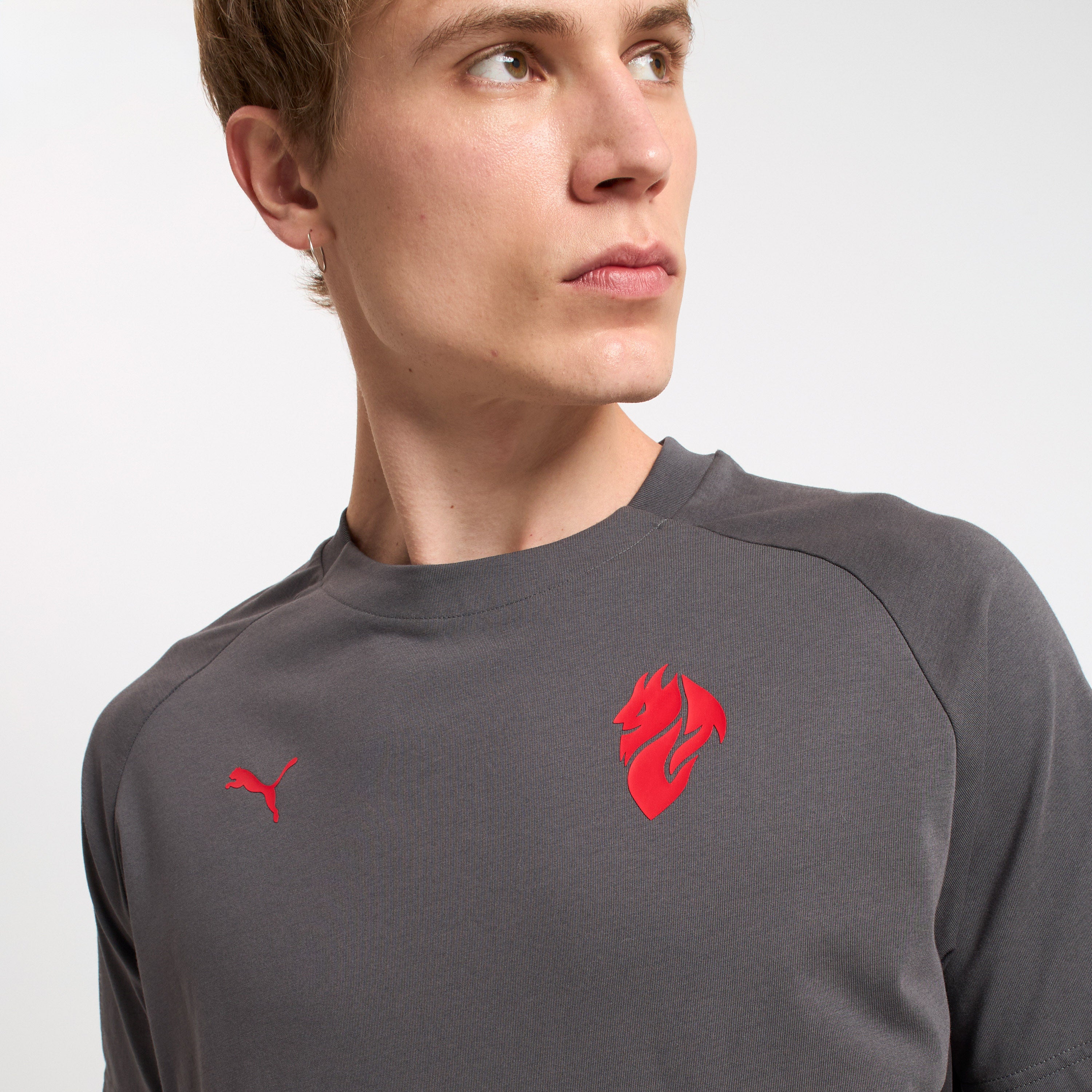 AC Milan Pumatech 2025/26 T-Shirt Grigia Uomo Manica Corta