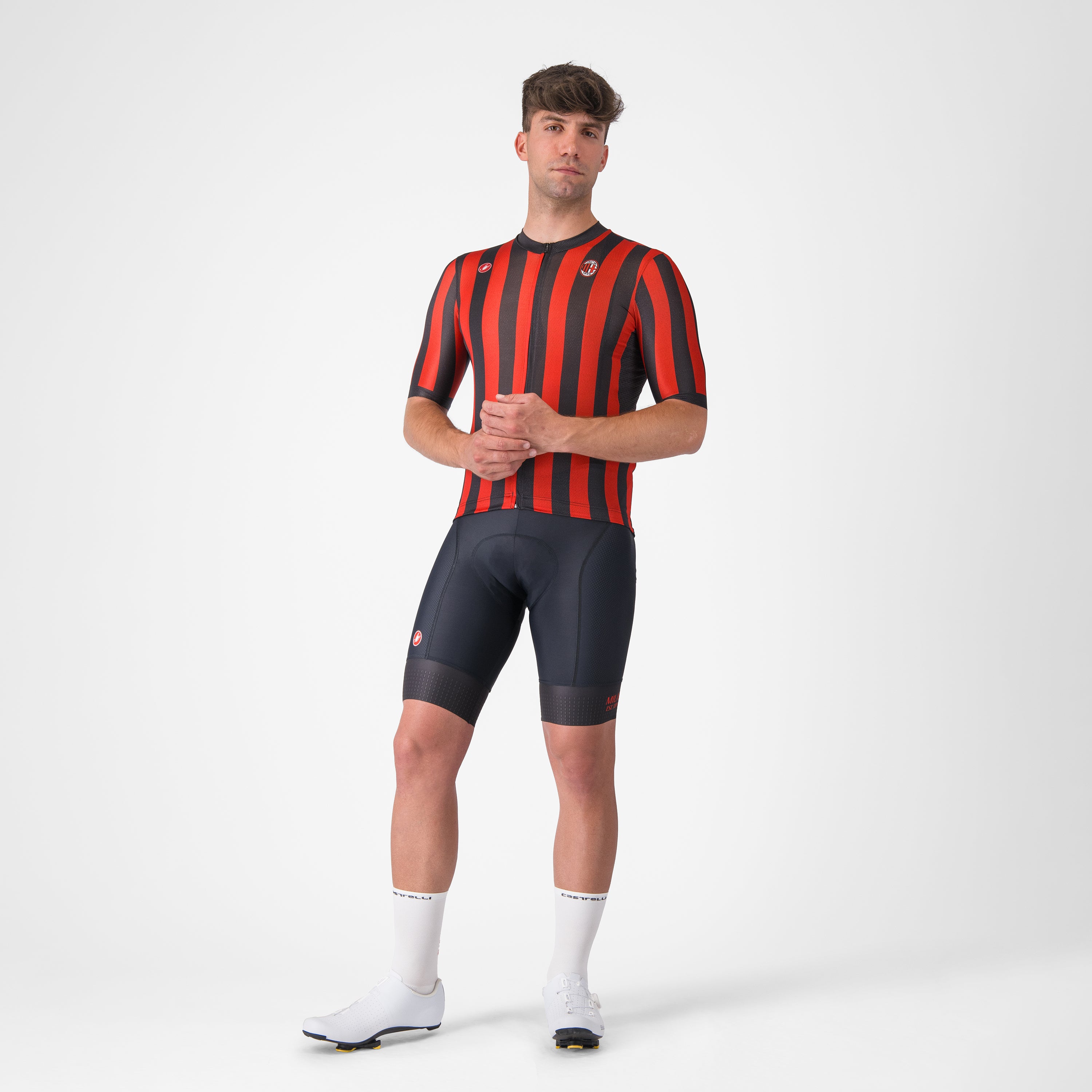 Castelli x AC Milan maglia ciclismo rossonera con zip