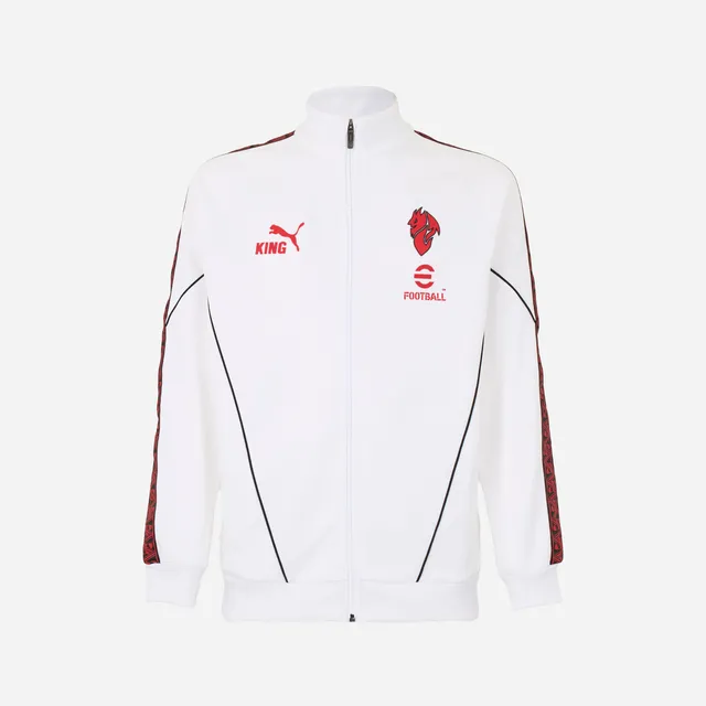 AC Milan King Giacca Uomo Bianca Zip Cotone Taglia Regolare