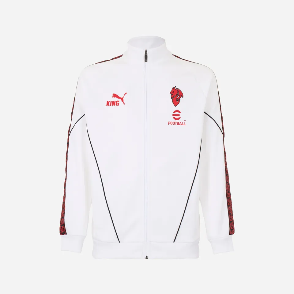 AC Milan King Giacca Uomo Bianca Zip Cotone Taglia Regolare