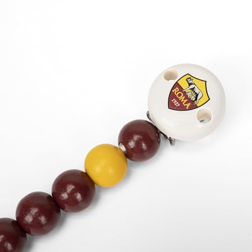 AS Roma Baby ciuccio con corda giallorosso neonato