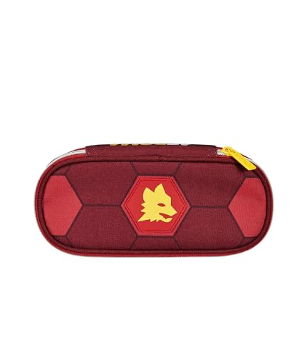 Roma Fanshop Scuola Round Plus portapenne giallo rosso