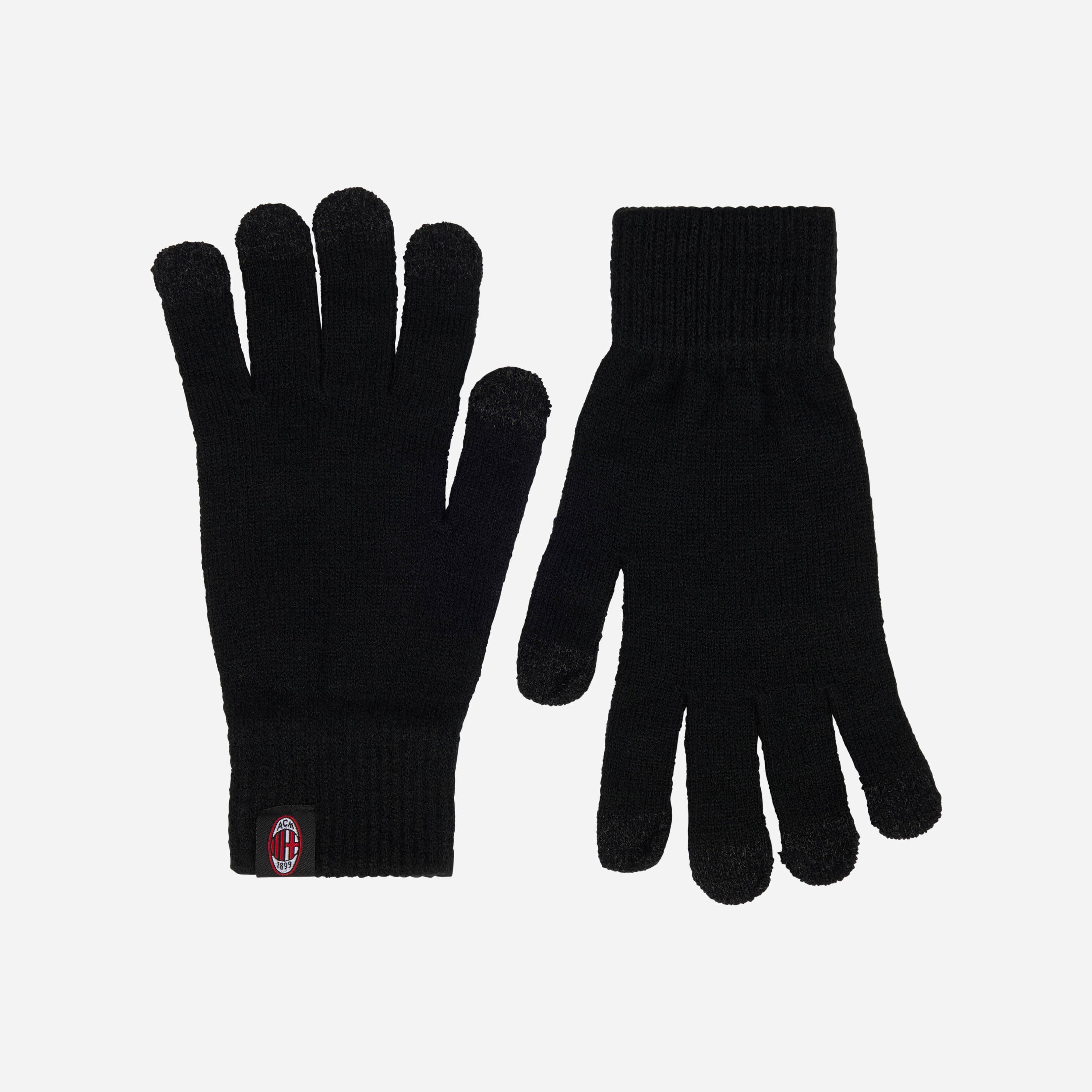 AC Milan Accessori Black Gloves guanti neri touchscreen