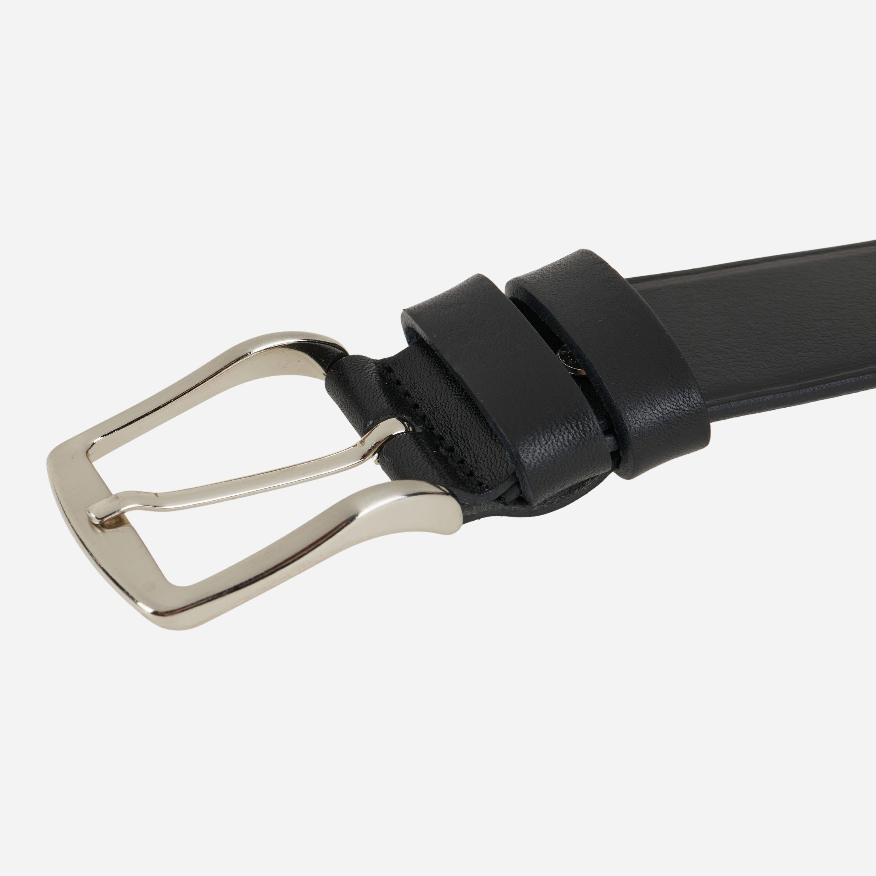 AC Milan Classic cintura pelle uomo nera con logo
