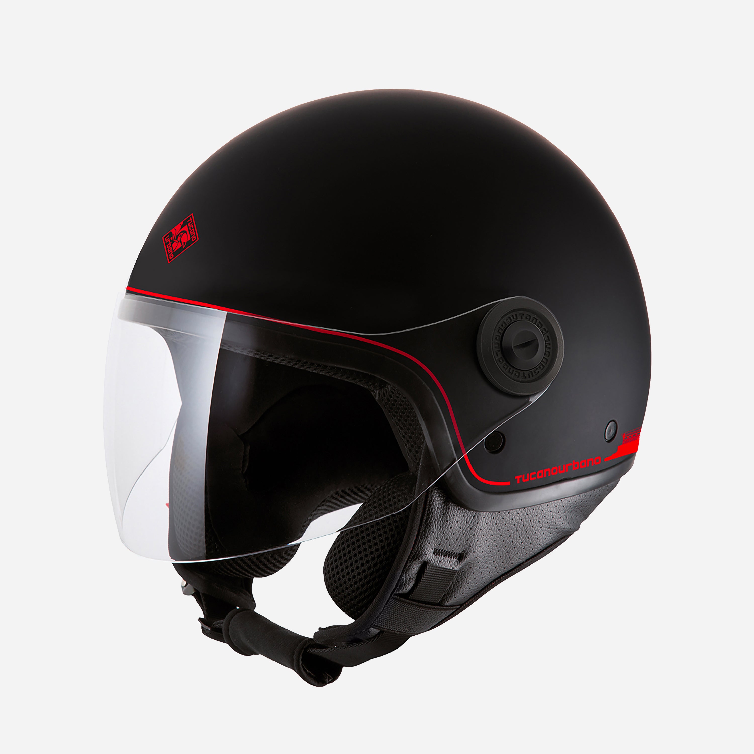 Tucano Urbano x Milan Casco El'Jettin Nero Demi-Jet