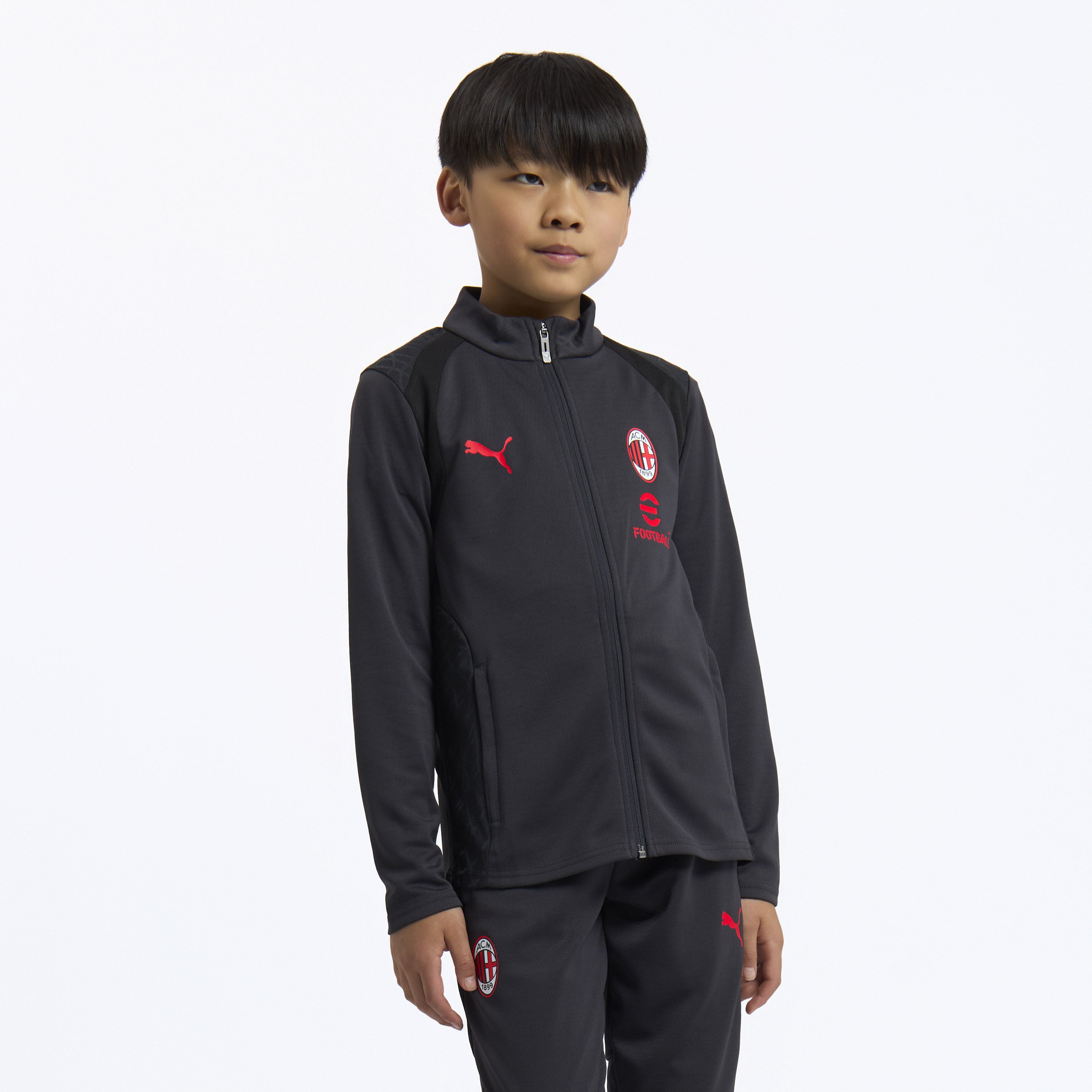 AC Milan Training 2026/27 giacca bimbo grigia con zip