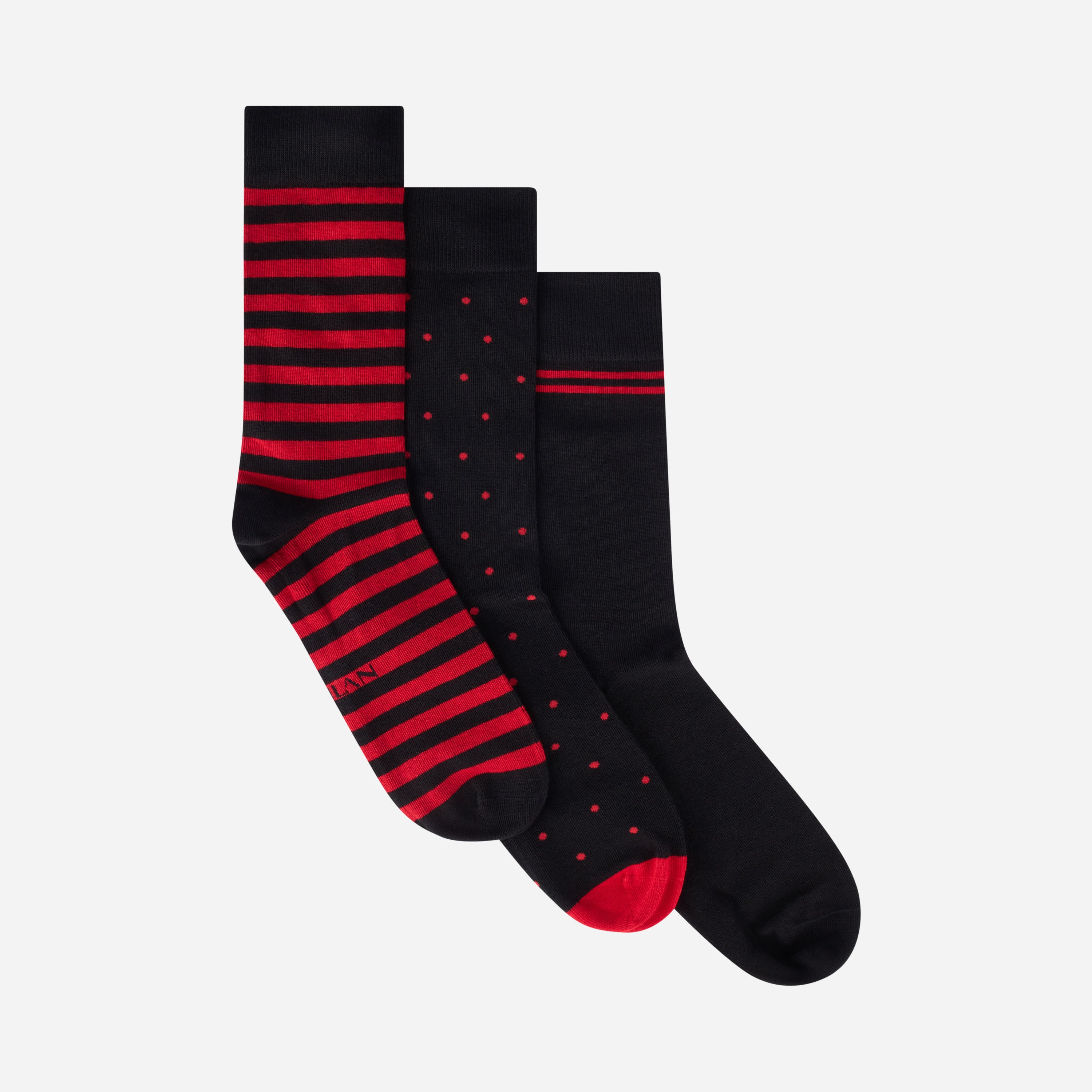 AC Milan calzini box 3 paia rosso neri 42