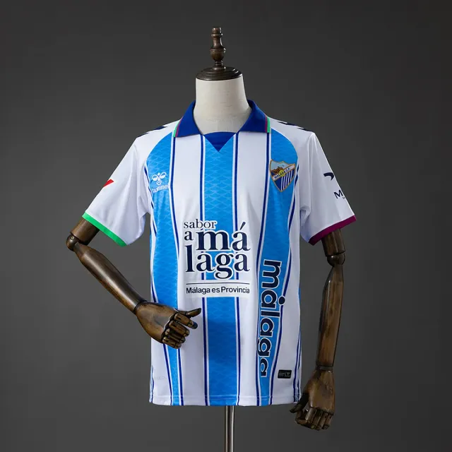 Tifoso Store Malaga 2026/27 maglia bianca strisce azzurre