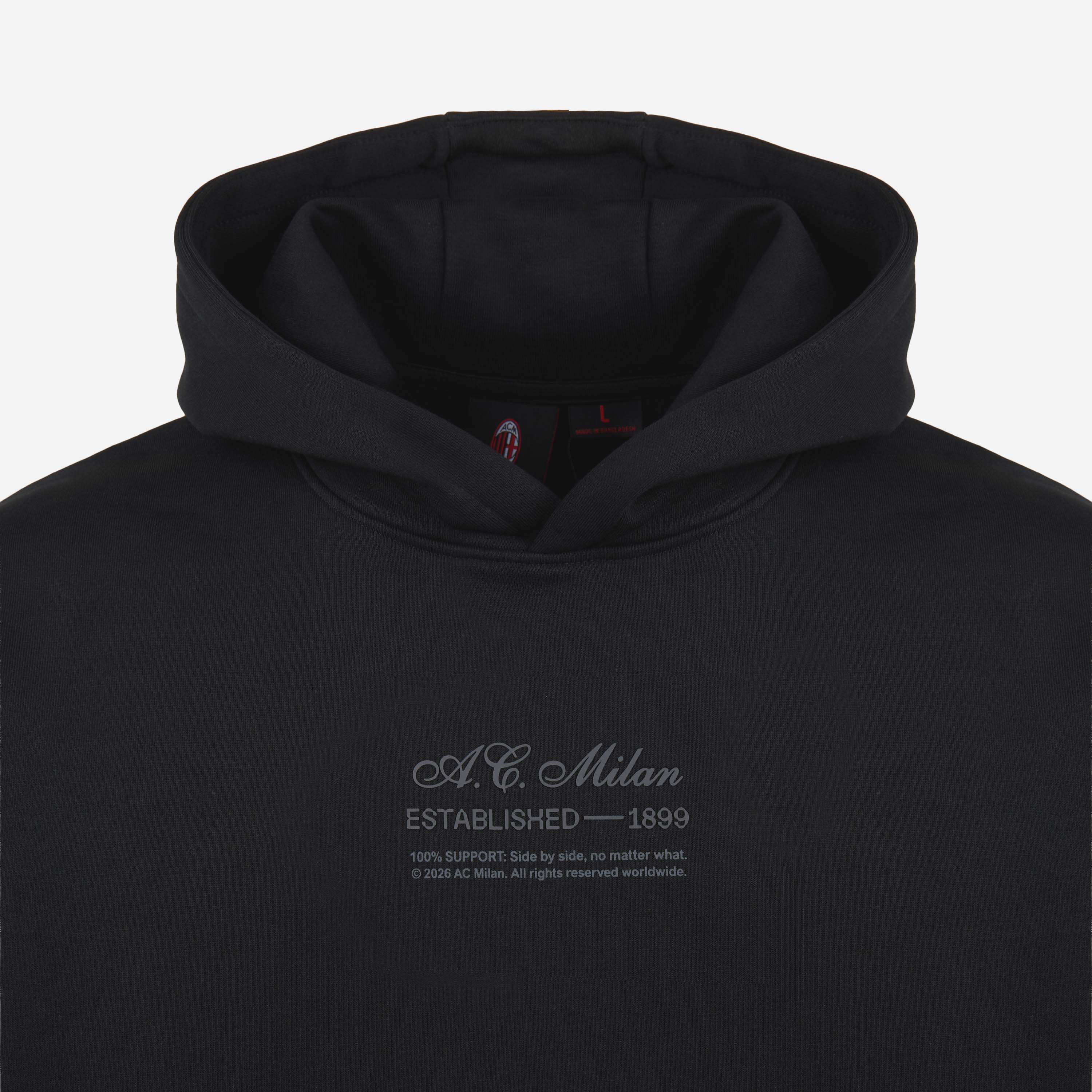 AC Milan Casciavit felpa con cappuccio nero grigio uomo