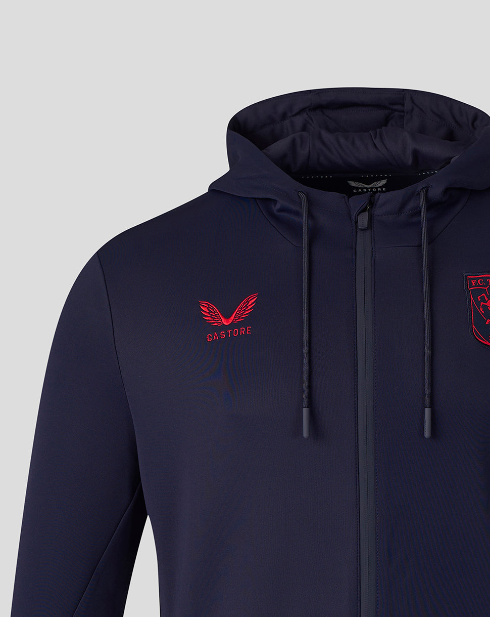 Twente Travel 26/27 Felpa Zip Uomo blu con cappuccio