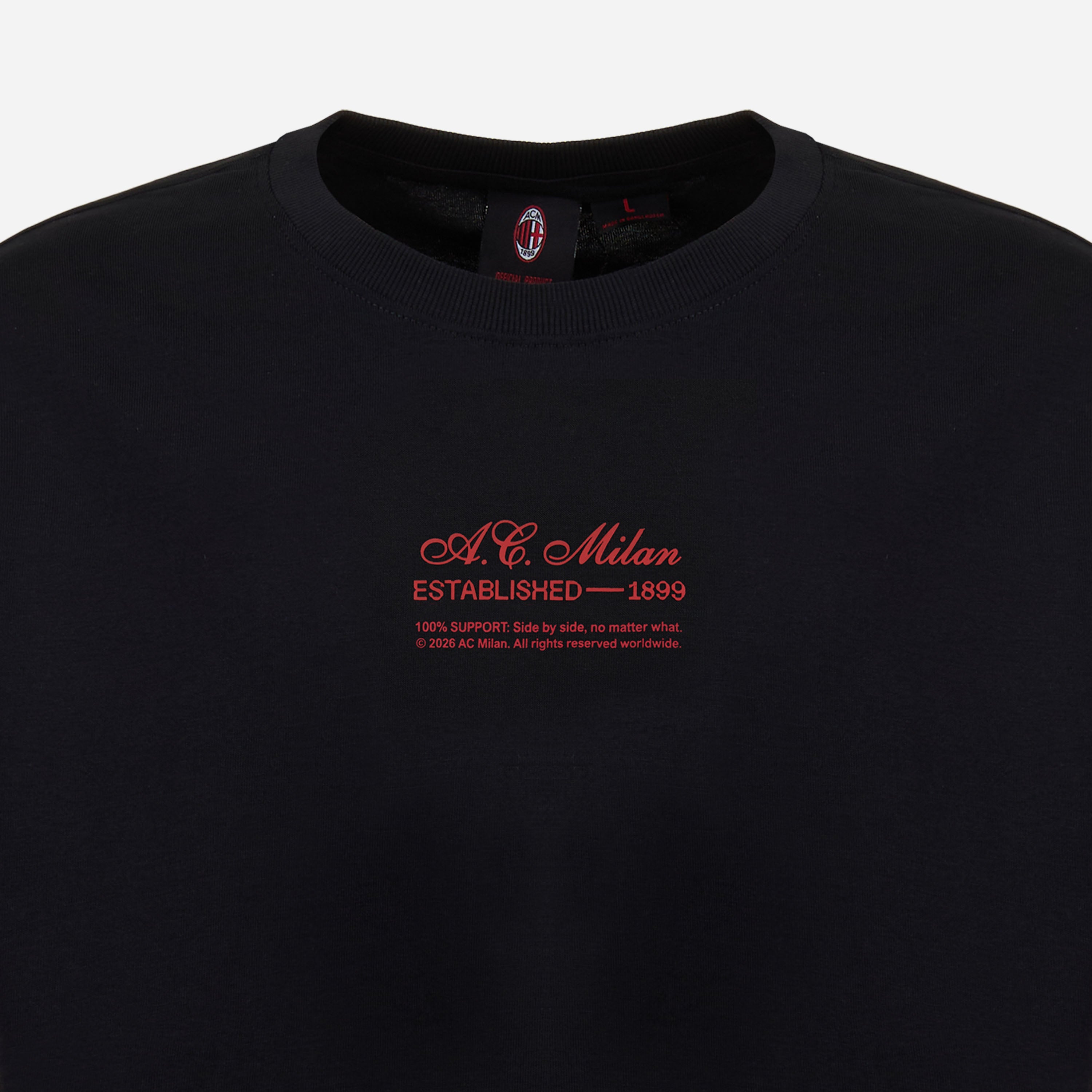 AC Milan Casciavit t-shirt uomo nera cotone 1899