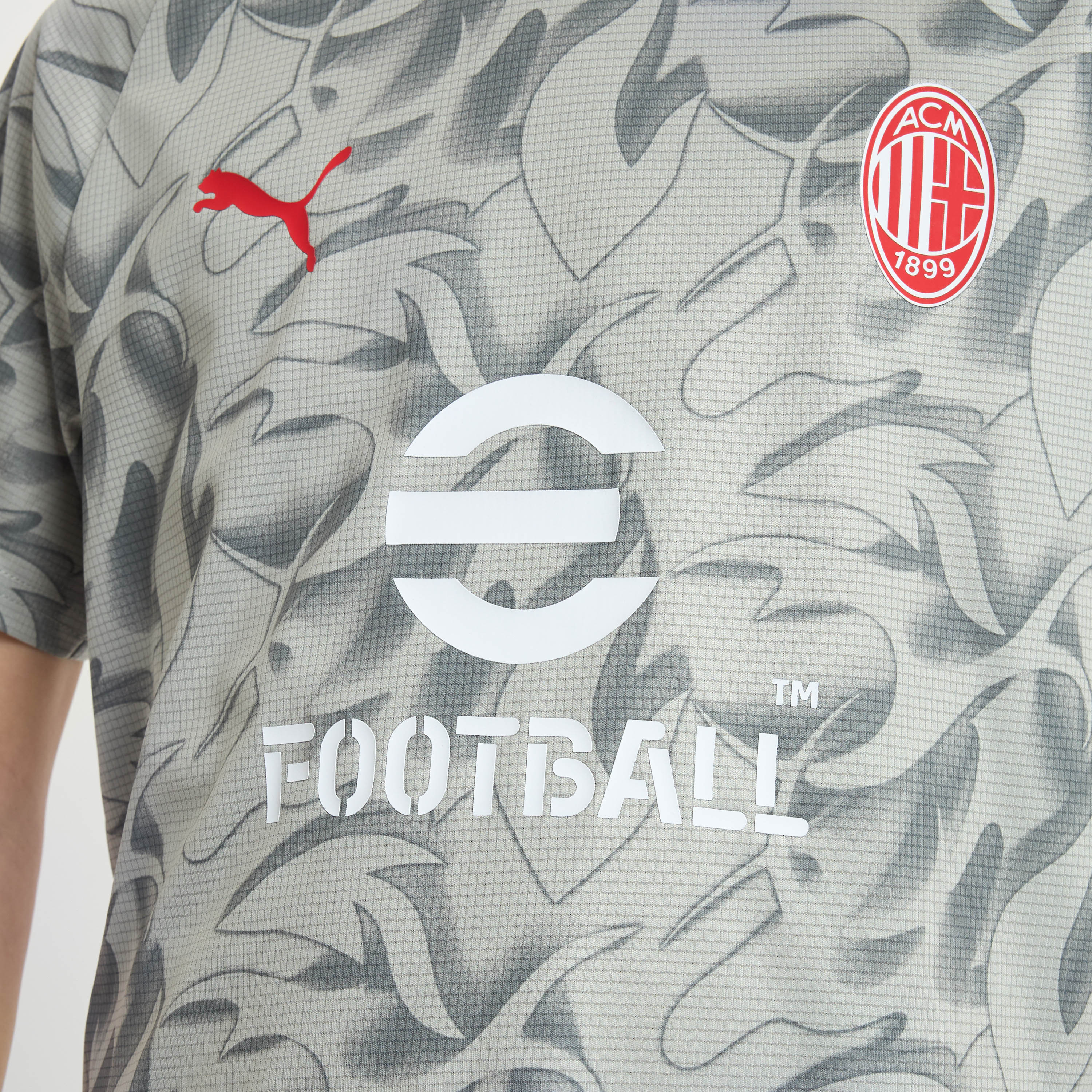 AC Milan Allenamento Milan Prematch 2025/26 t-shirt bambino grigia
