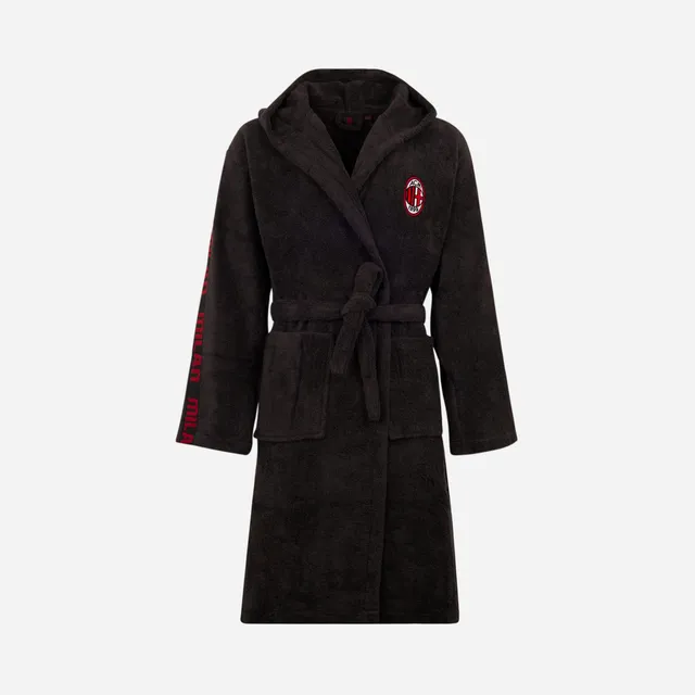 AC Milan accappatoio nero cotone uomo con cappuccio