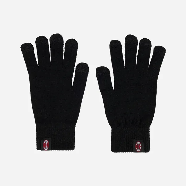 AC Milan Accessori Black Gloves guanti neri touchscreen