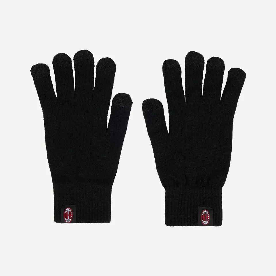 AC Milan Accessori Black Gloves guanti neri touchscreen