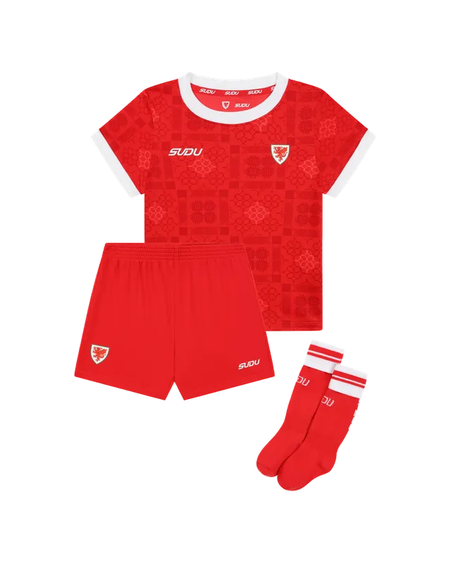 Wales Home Kit 2026-28 completo bambino rosso 2-3 anni