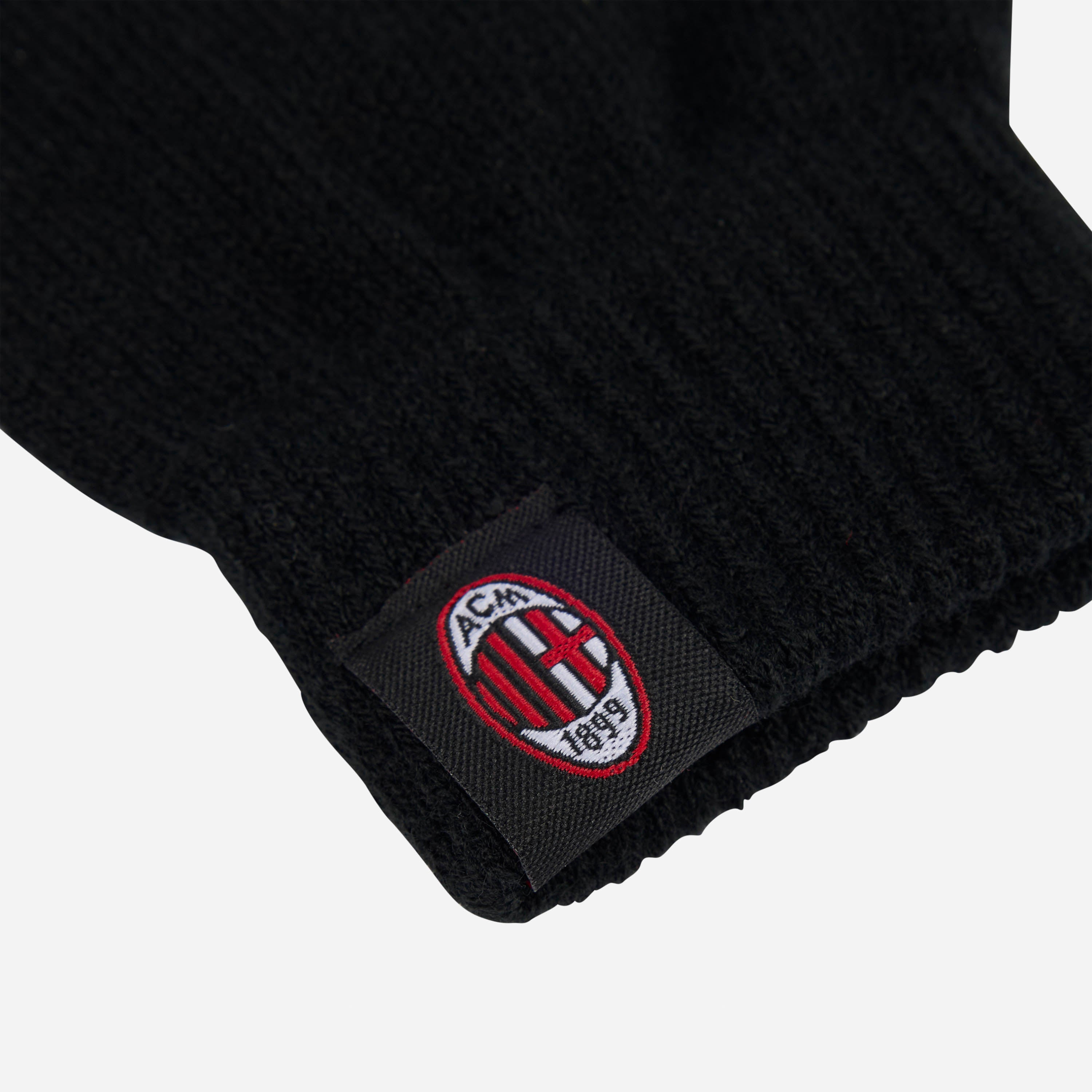 AC Milan Guanti Bambino Neri Touchscreen Invernali