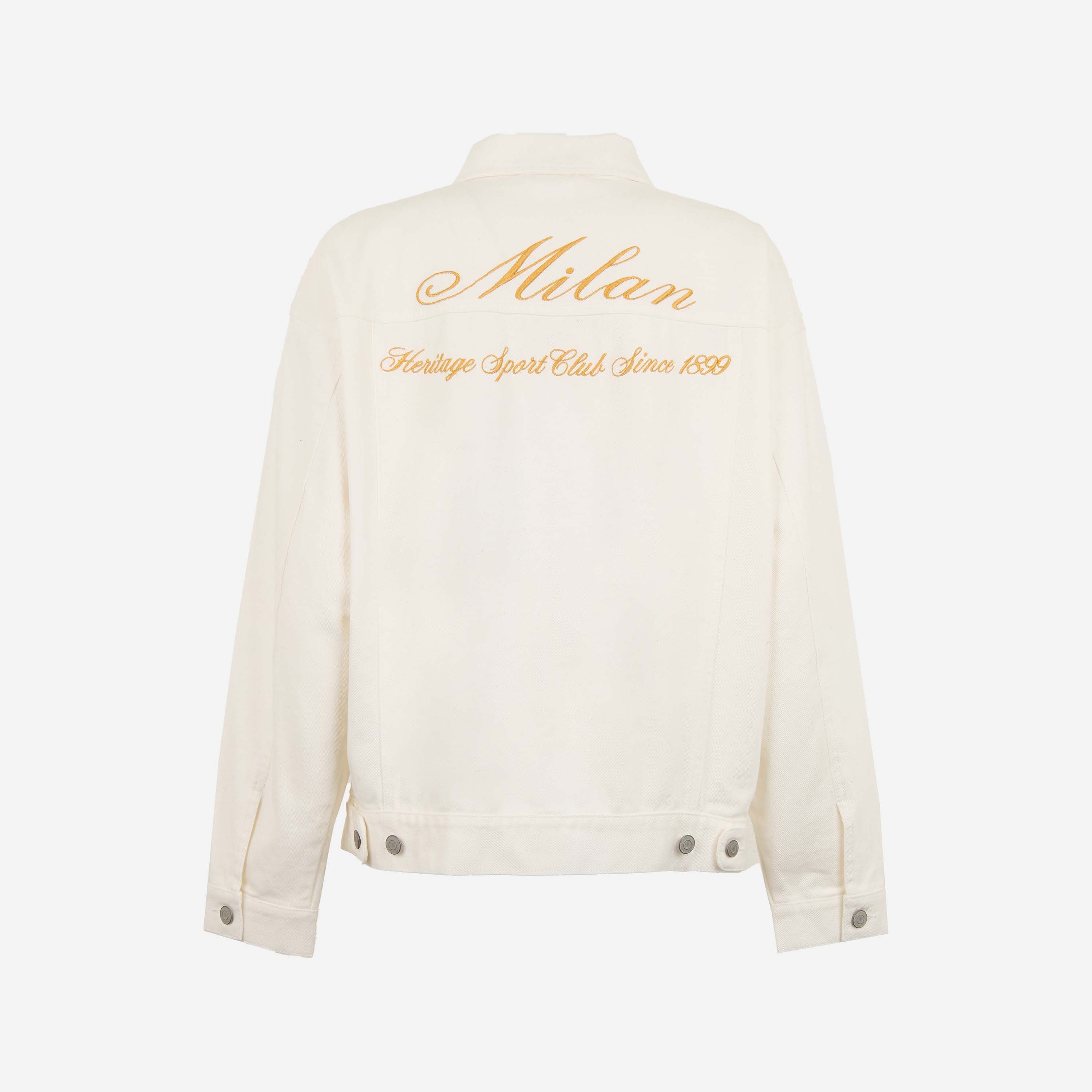 AC Milan giacca denim bianca donna ricamata XS