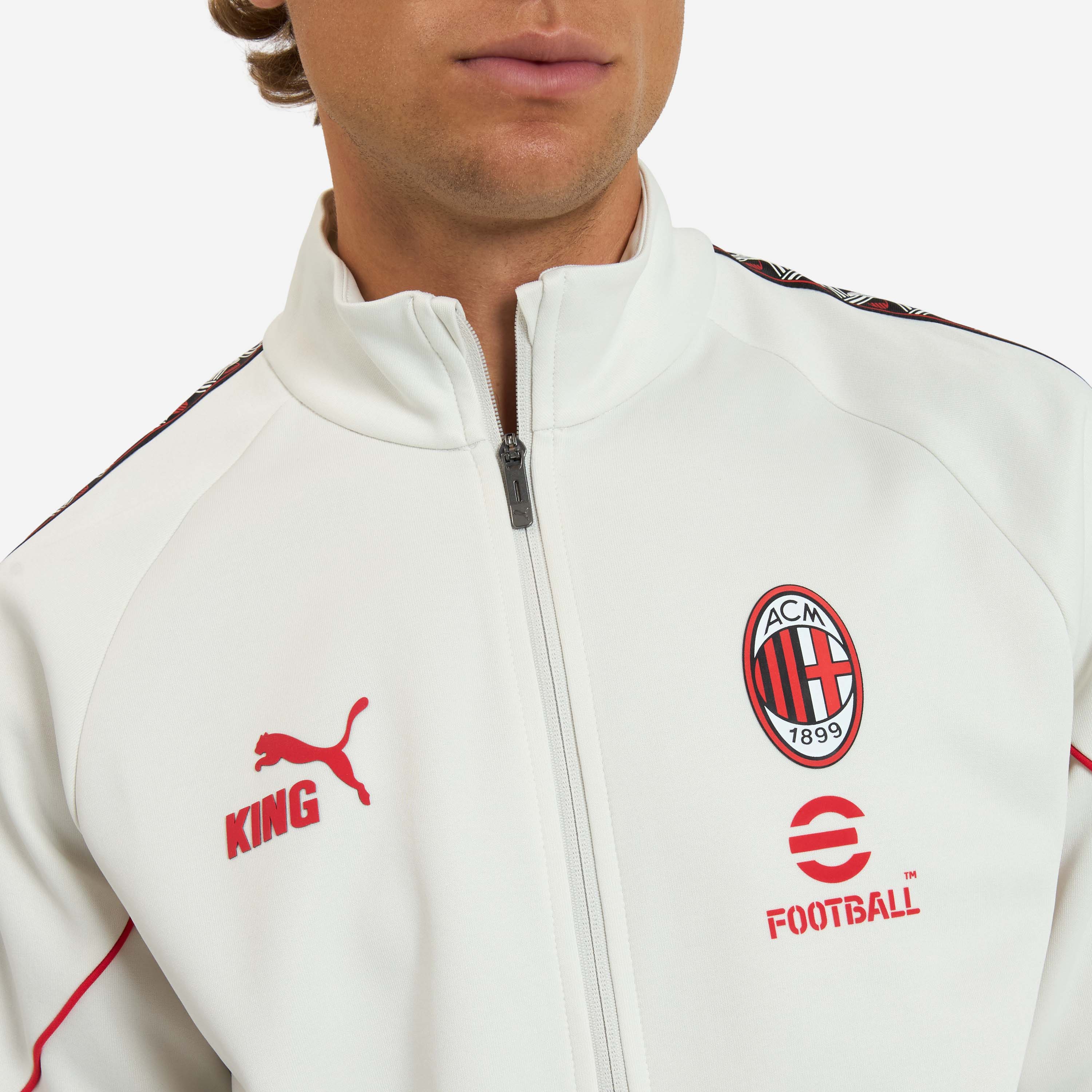AC Milan King Collection giacca uomo bianca con zip