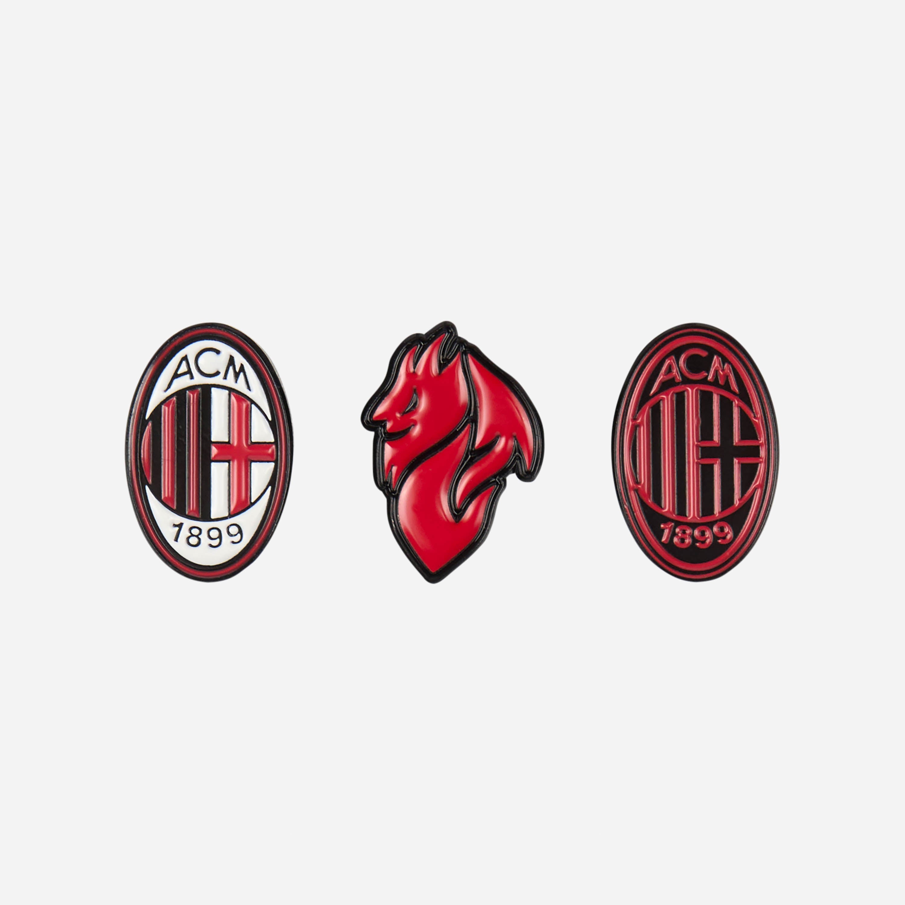 AC Milan set 3 spille metallo logo e Diavolo