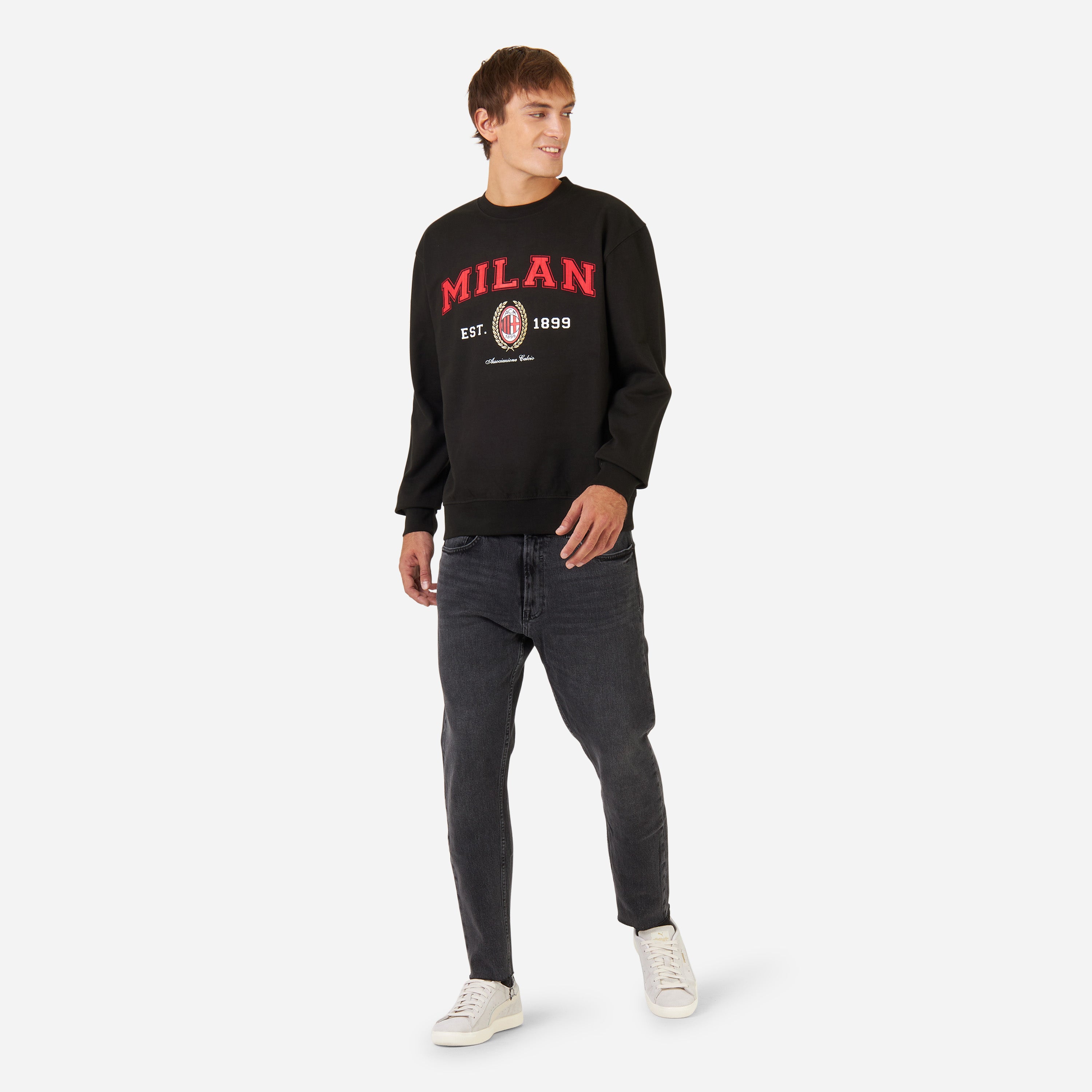 AC Milan College felpa uomo L girocollo cotone 1899