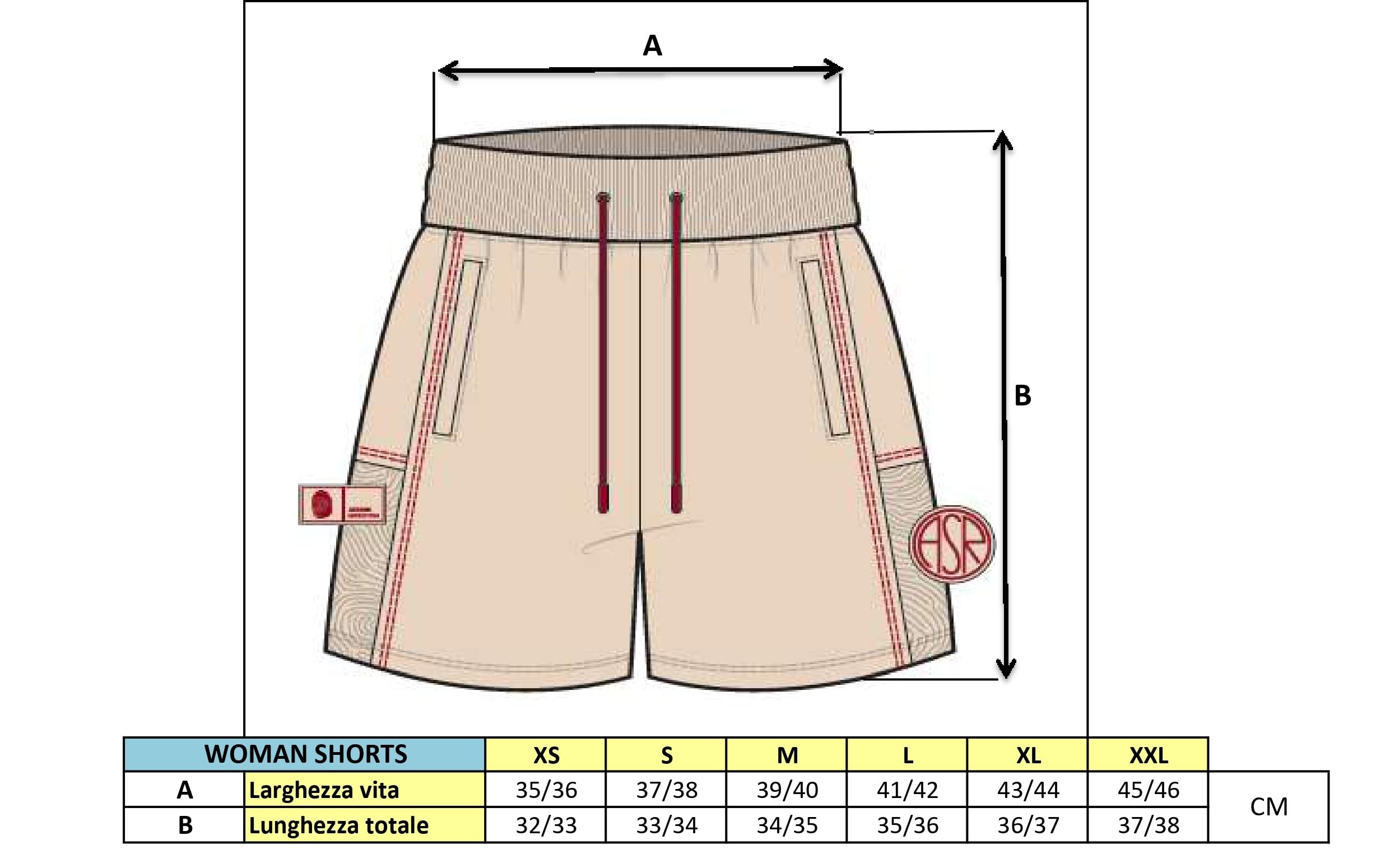 AS Roma Imprinting Shorts White pantaloncini crema
