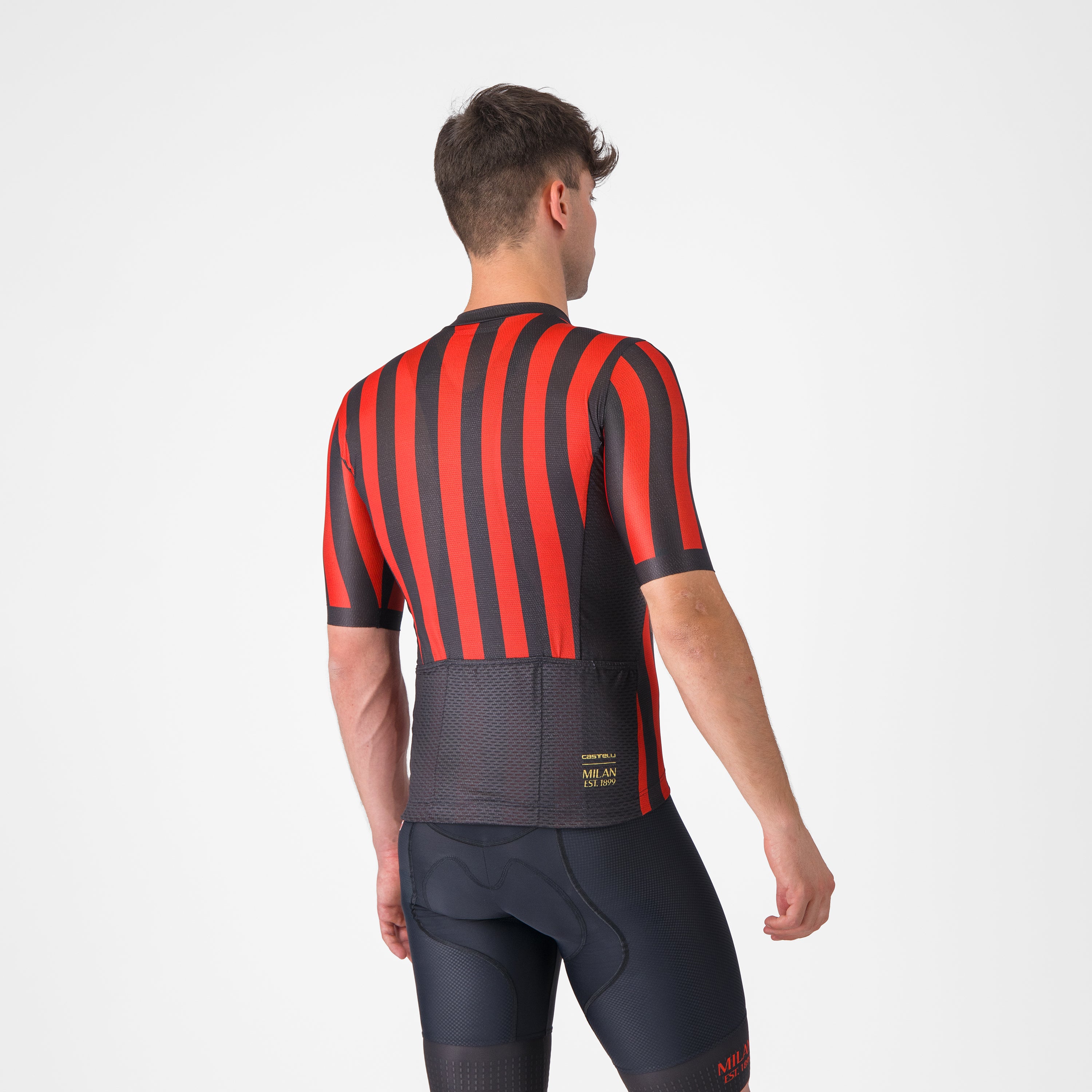 Castelli x AC Milan maglia ciclismo rossonera con zip