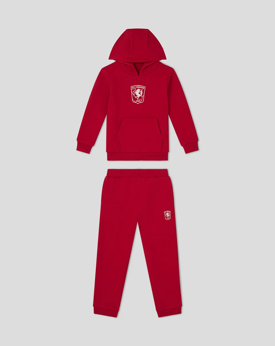 Twente Core 25/26 tuta bambino felpa e pantaloncini rossa
