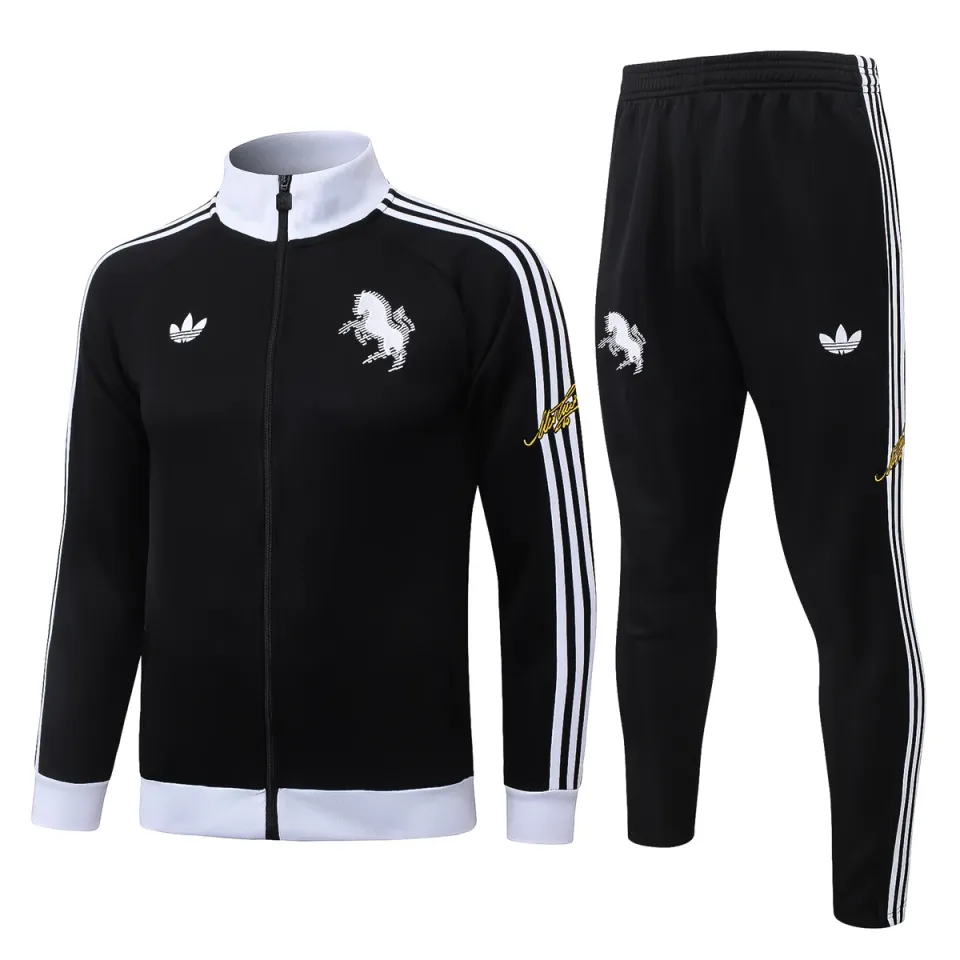 Juventus 2026/27 tuta nera full zip colletto bianco giacca+pantaloni