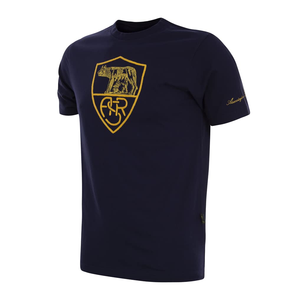 Roma Fanshop Heritage T-Shirt Maglietta Cotone Nera Ufficiale