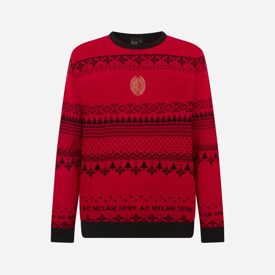 AC Milan Christmas Jumper Unisex Rossonero 125 Anni Acrilico