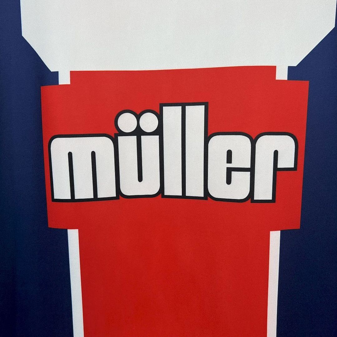 PSG 1991/92 Maglia Home Blu Striscia Rossa